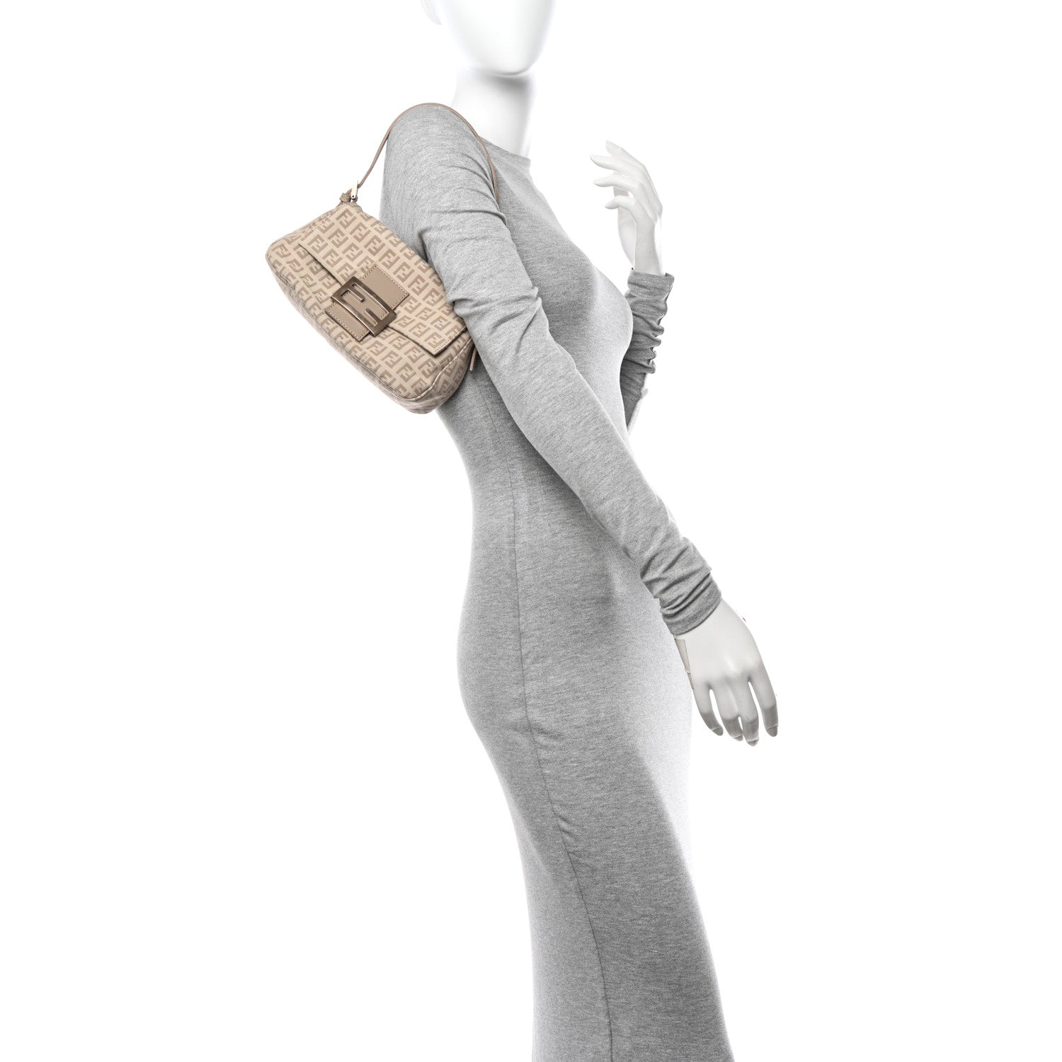 Fendi Zucchino Cuoio Mini Mama Baguette Beige Tortora Pietra 2 of 11