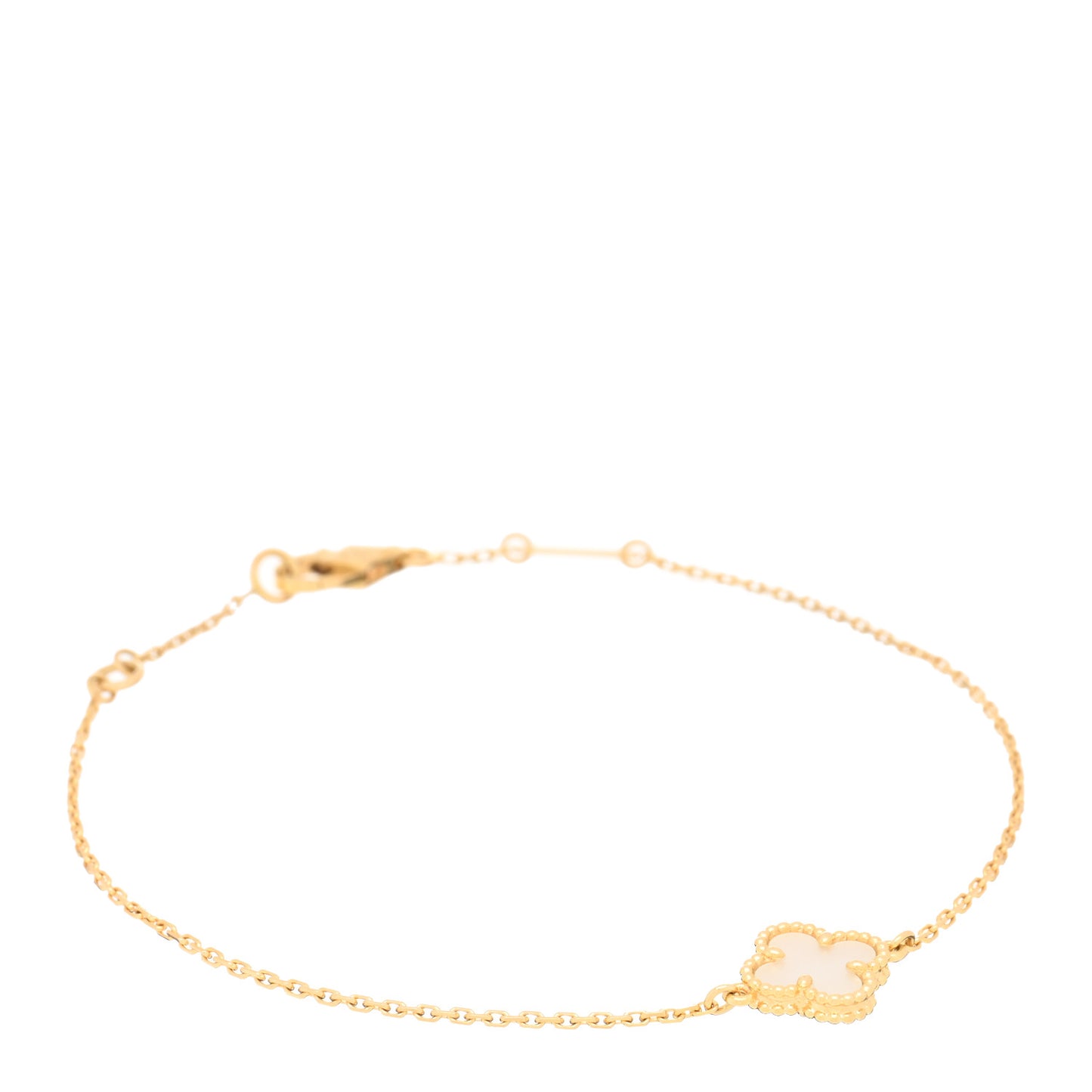 18K Yellow Gold Mother of Pearl Sweet Alhambra Bracelet