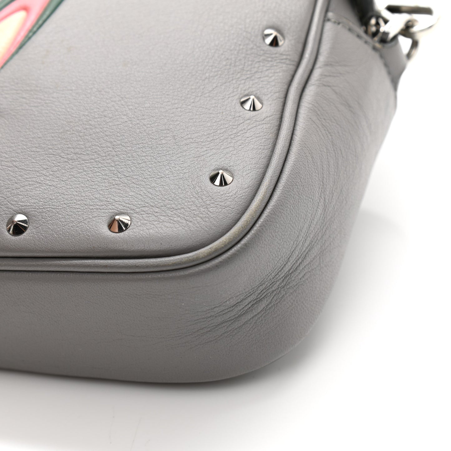 Lambskin Star Eyed Bunny Crossbody Grey