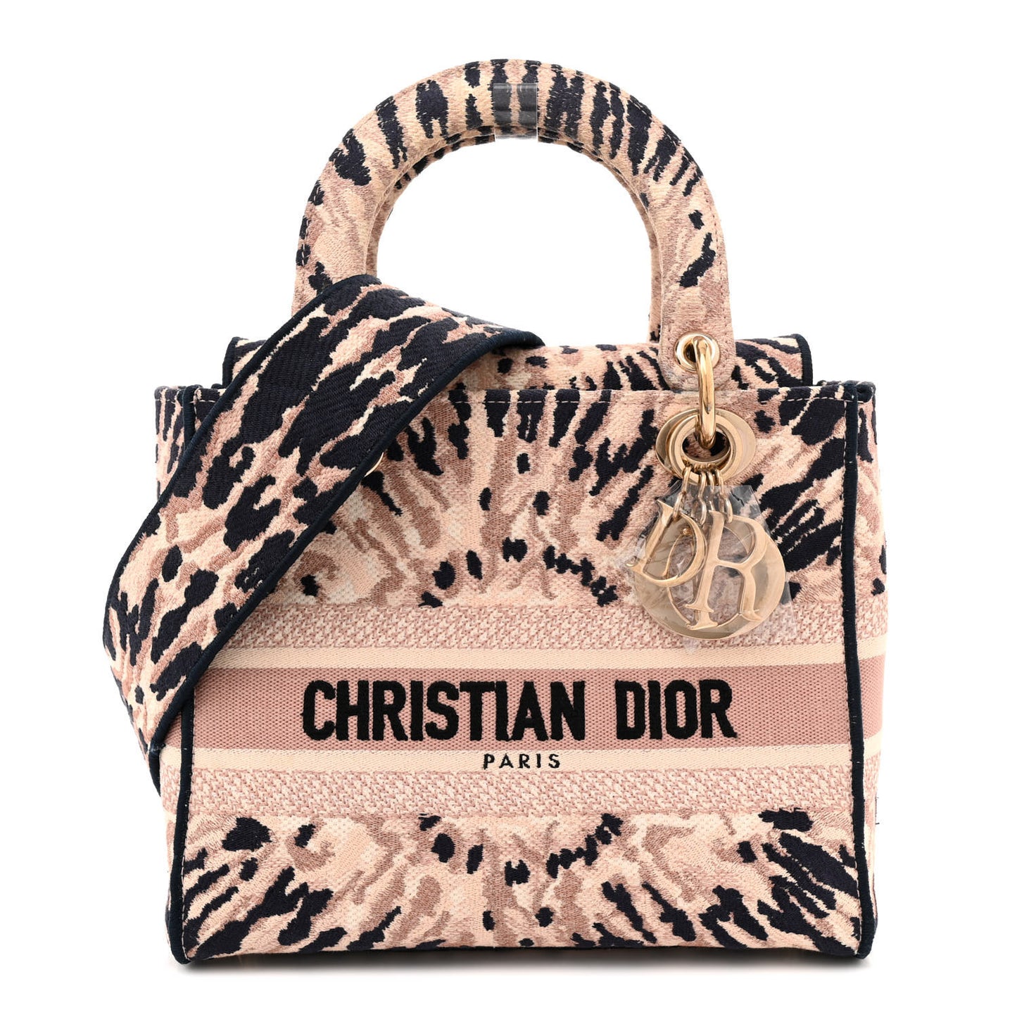 CHRISTIAN DIOR Canvas Embroidered Medium Tie And Dior Lady D-Light