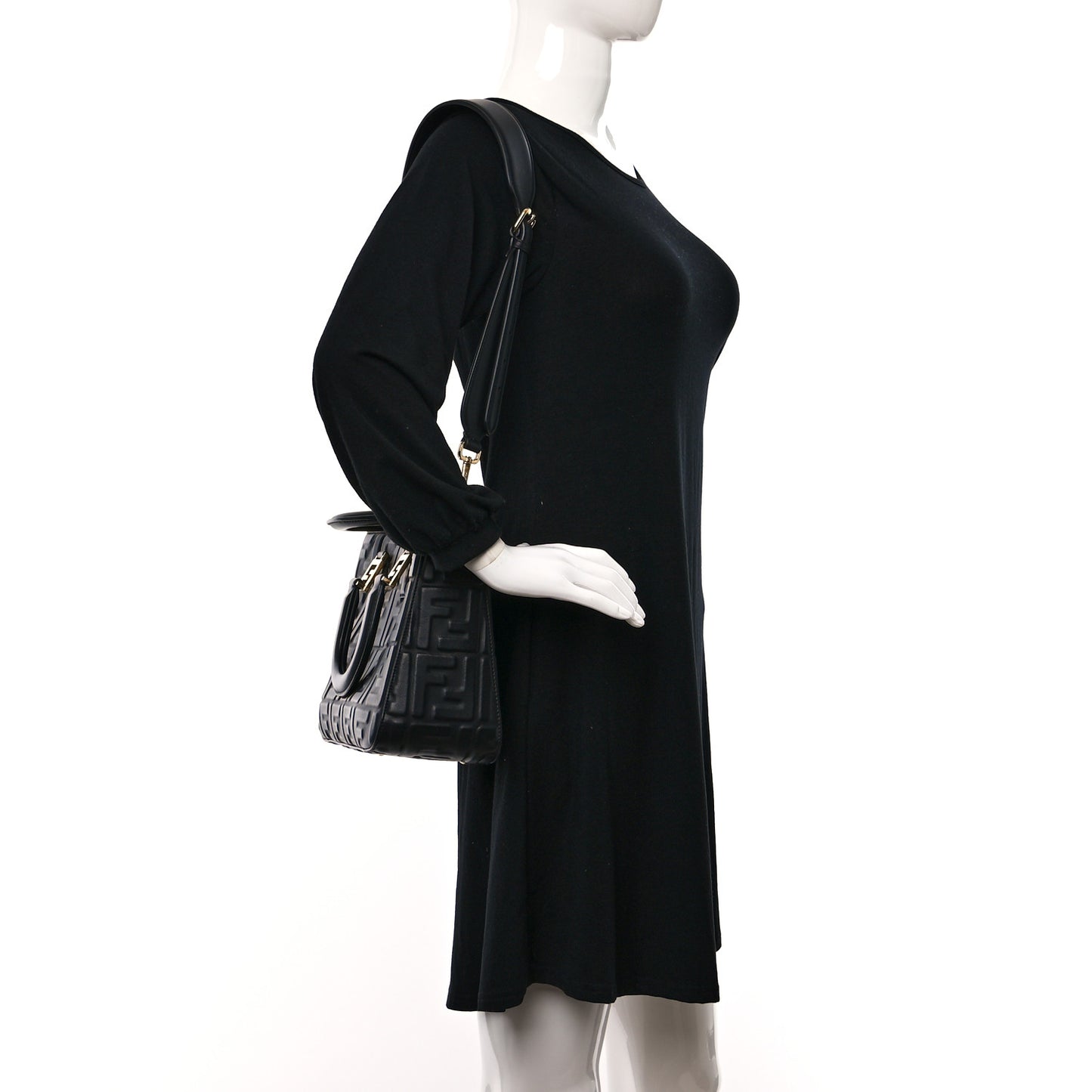 Nappa FF 1974 Embossed Small FF Tote Black