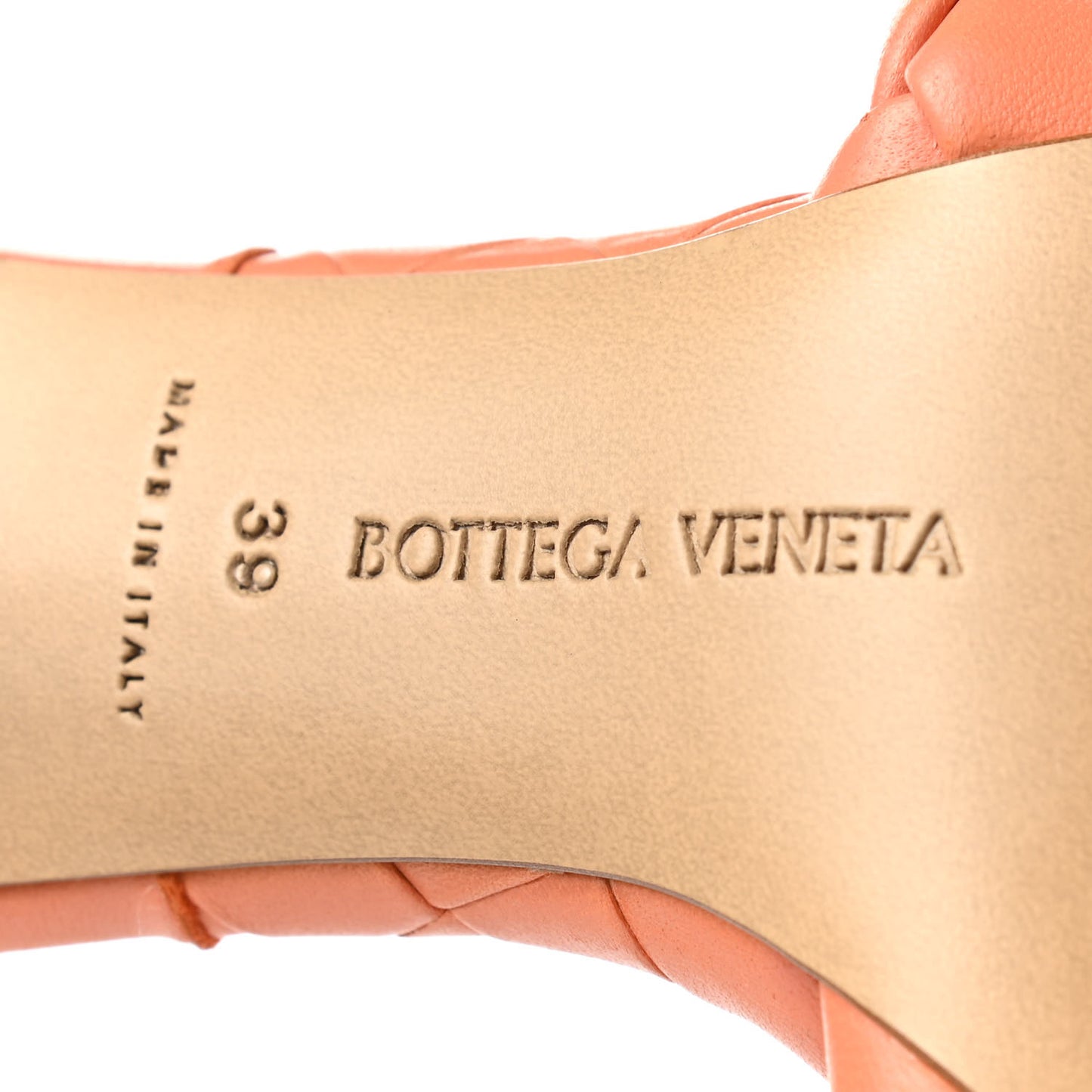 Nappa Maxi Intrecciato Lido Mule Sandals 39 Papaya