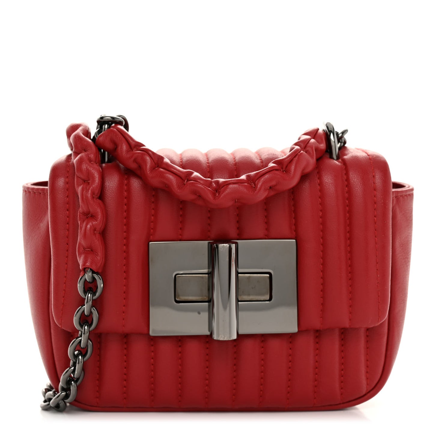 TOM FORD Calfskin Quilted Small Natalia Shoulder Bag Fire