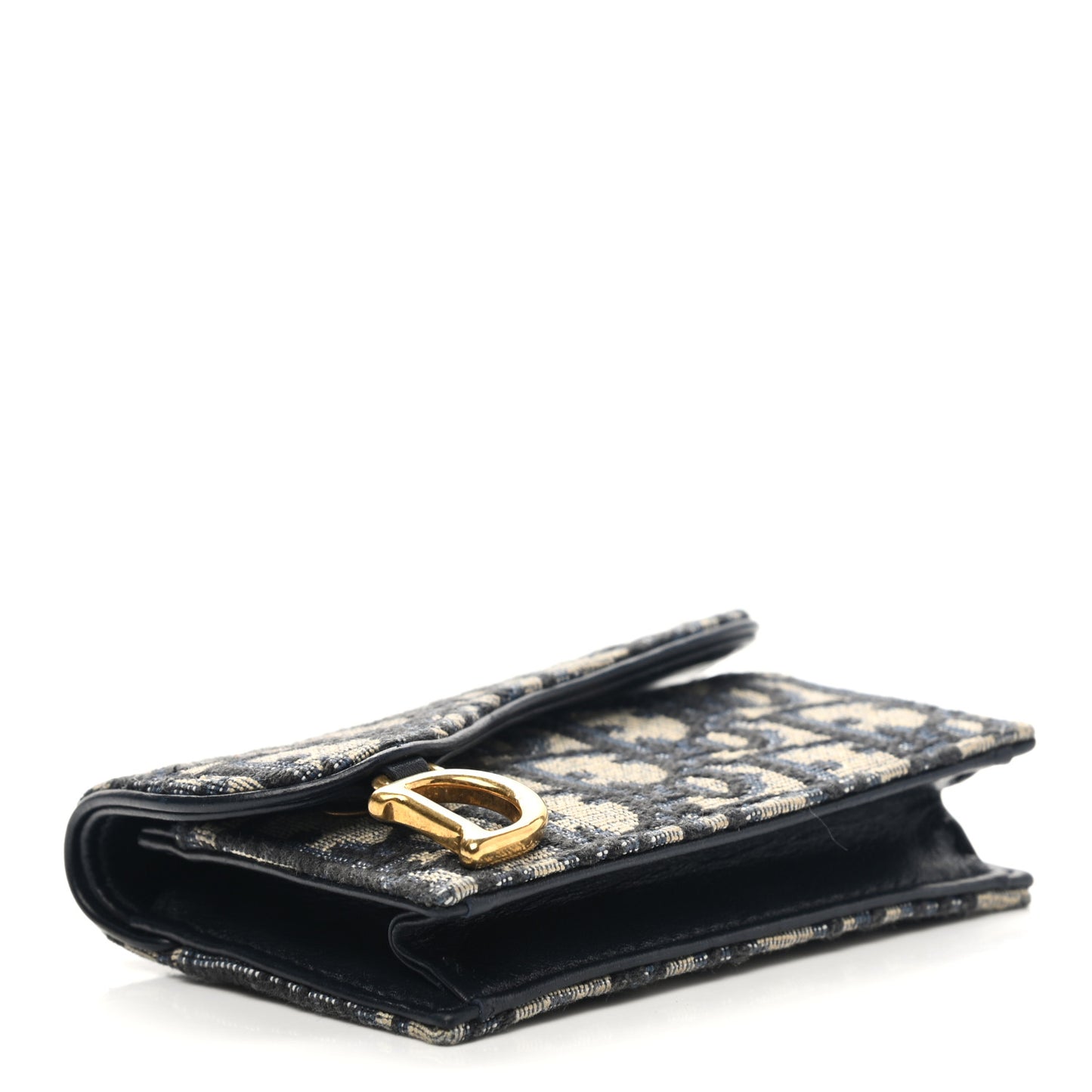 Oblique Saddle Card Holder Blue