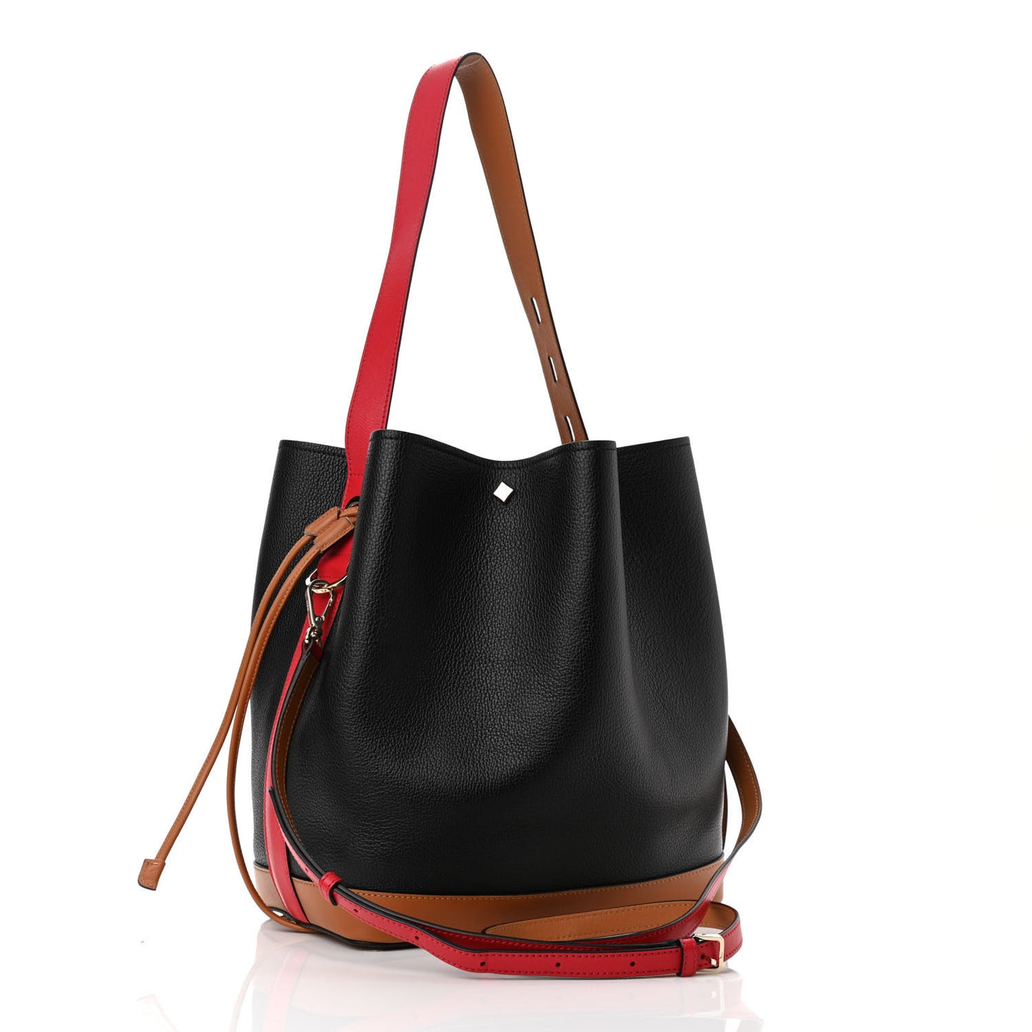 Goatskin Medium Milano Drawstring Bag Black