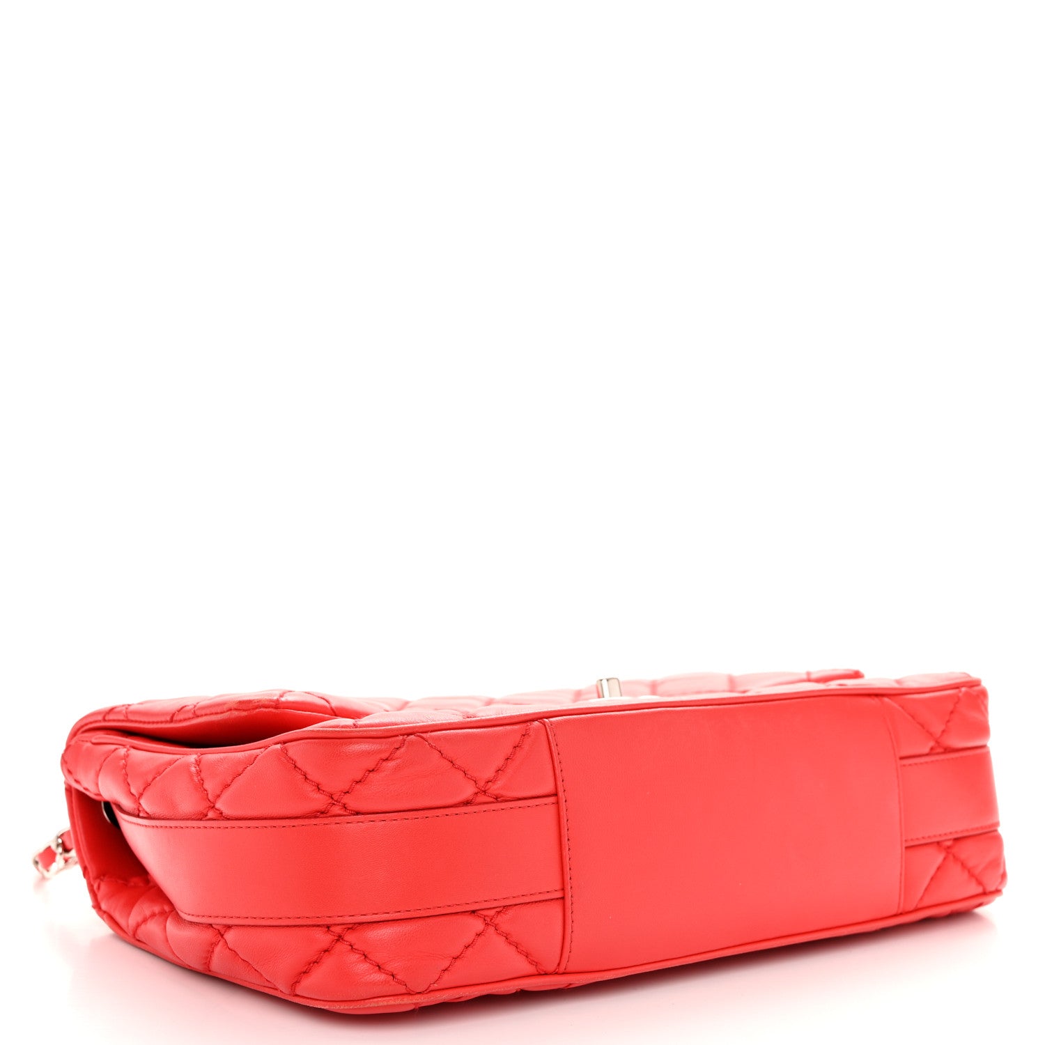 Chanel Lambskin Quilted Easy Carry Jumbo Flap Red 3 of 10