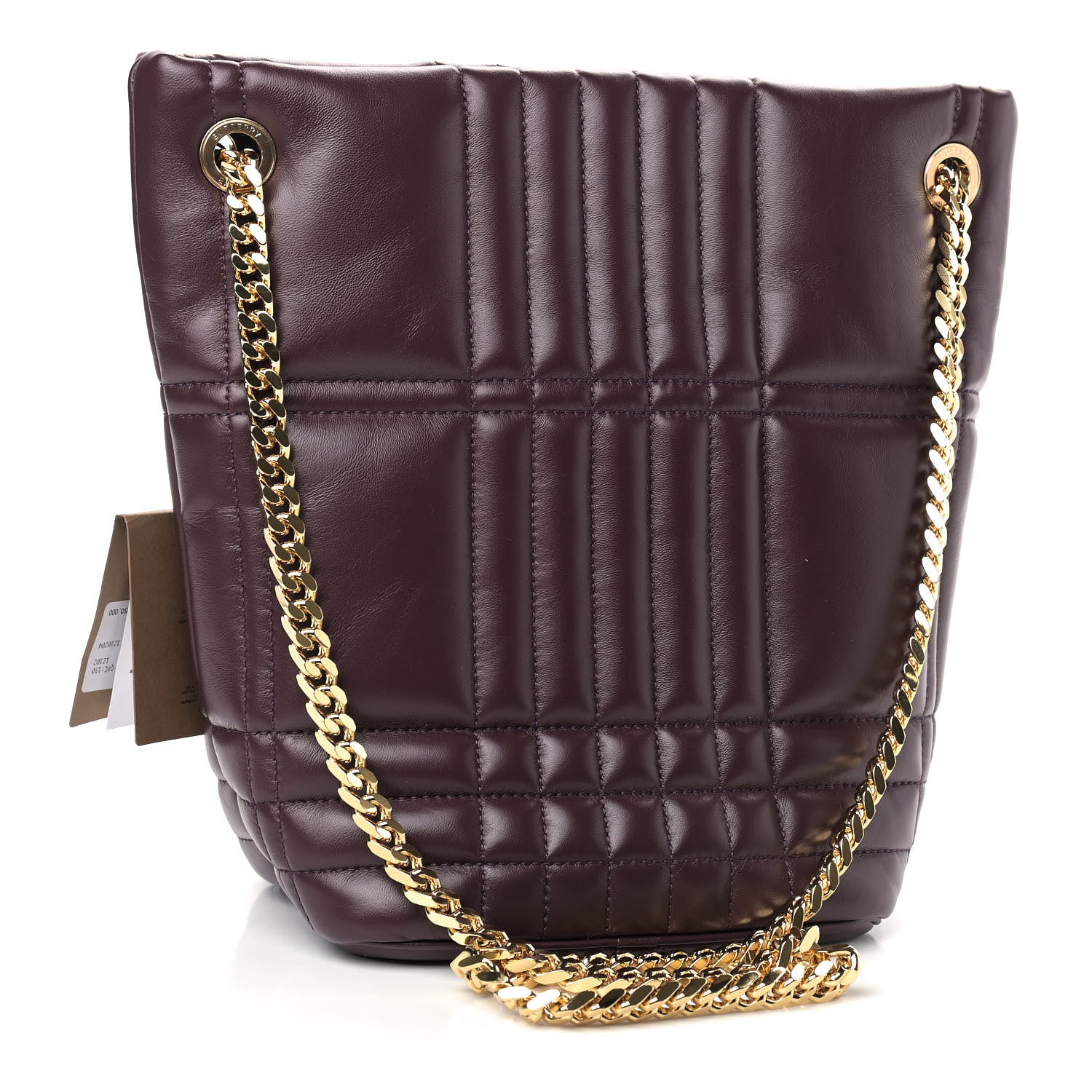 Burberry Lambskin Quilted Small Lola Bucket Bag Deep Maroon 2 of 7