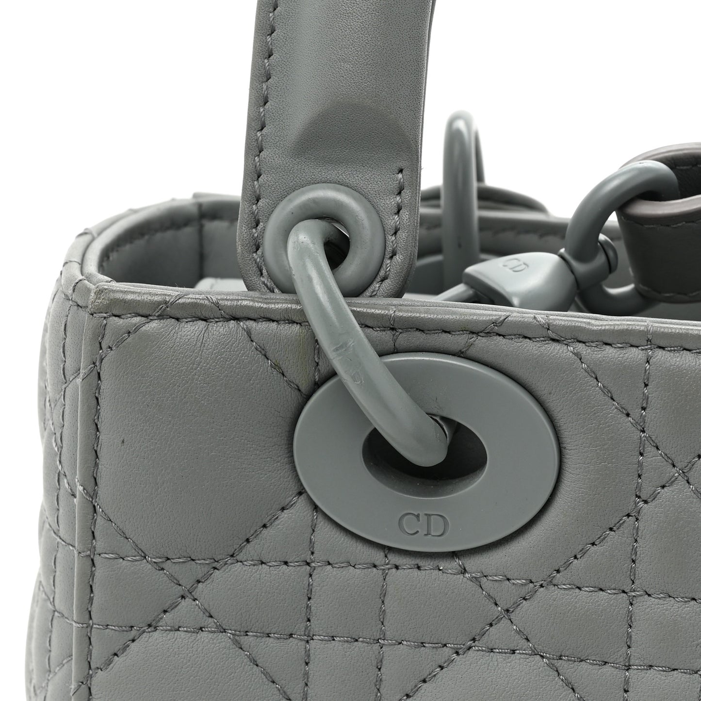 Ultra Matte Calfskin Cannage Small My ABCDior Lady Dior Gray