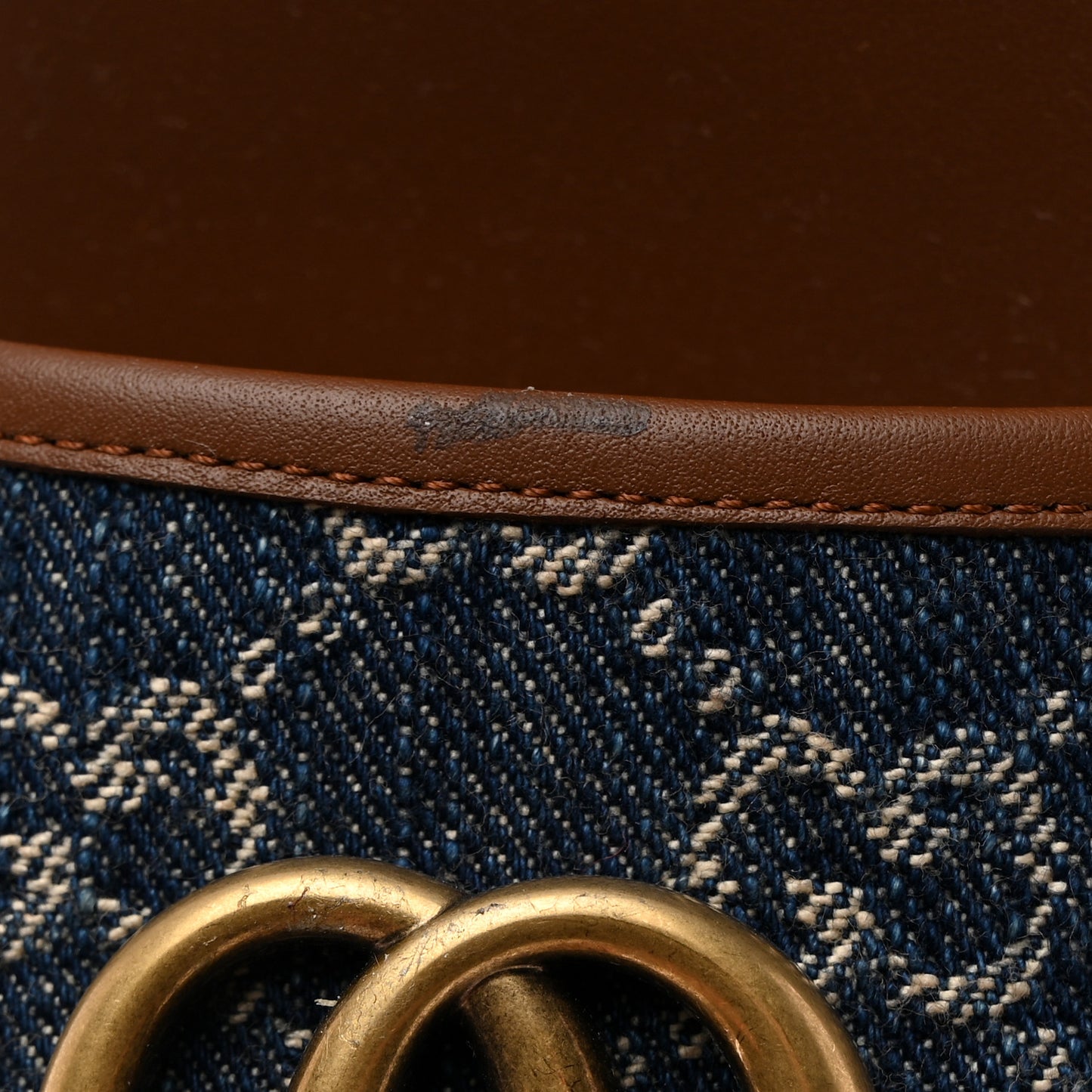 New Denim GG Monogram Miro Soft Calfskin Jolie Slide Sandals 37 Blue Tea Cuir Epilog