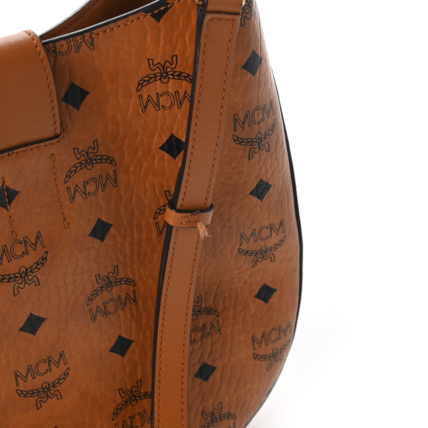 Visetos Studded Medium Patricia Hobo Cognac