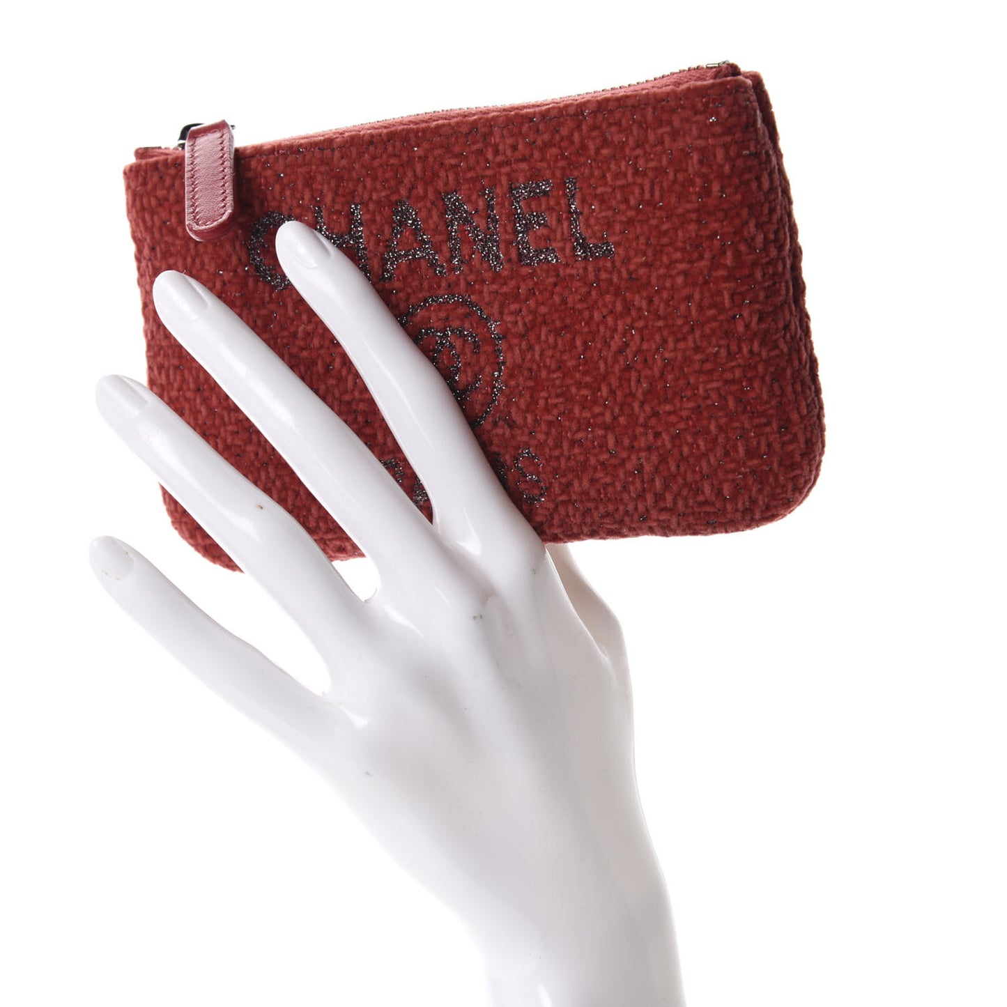Lurex Boucle Deauville Cosmetic Pouch Red