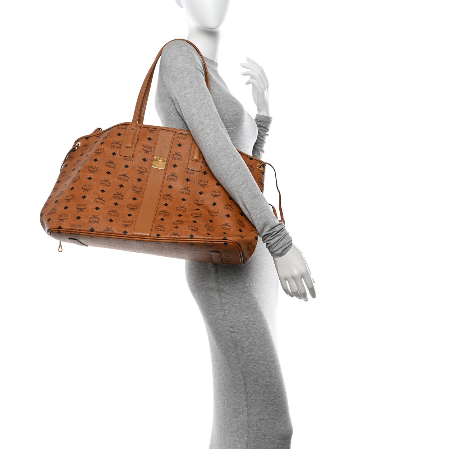 Visetos Large Liz Reversible Shopper Tote Cognac