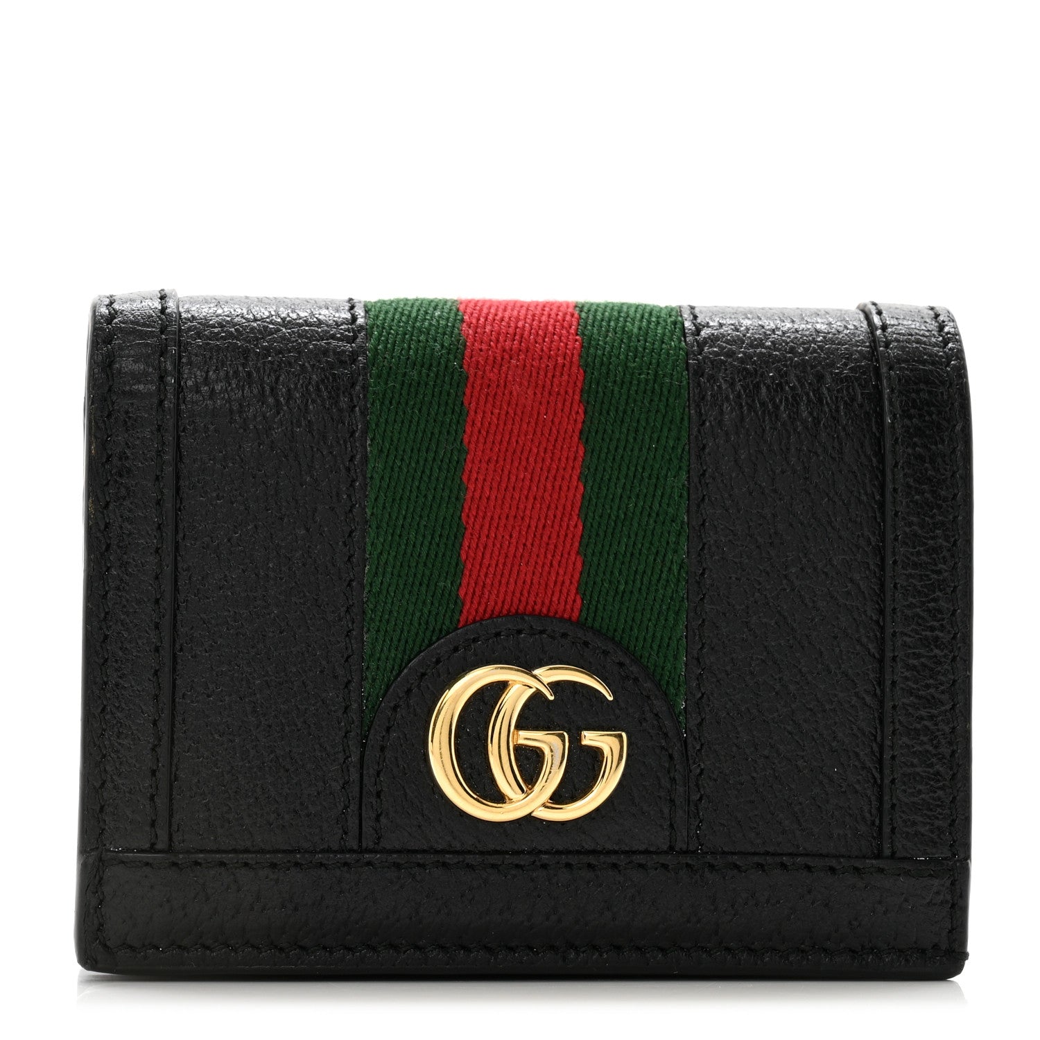 Gucci Calfskin Web Ophidia Card Case Black 1 of 9