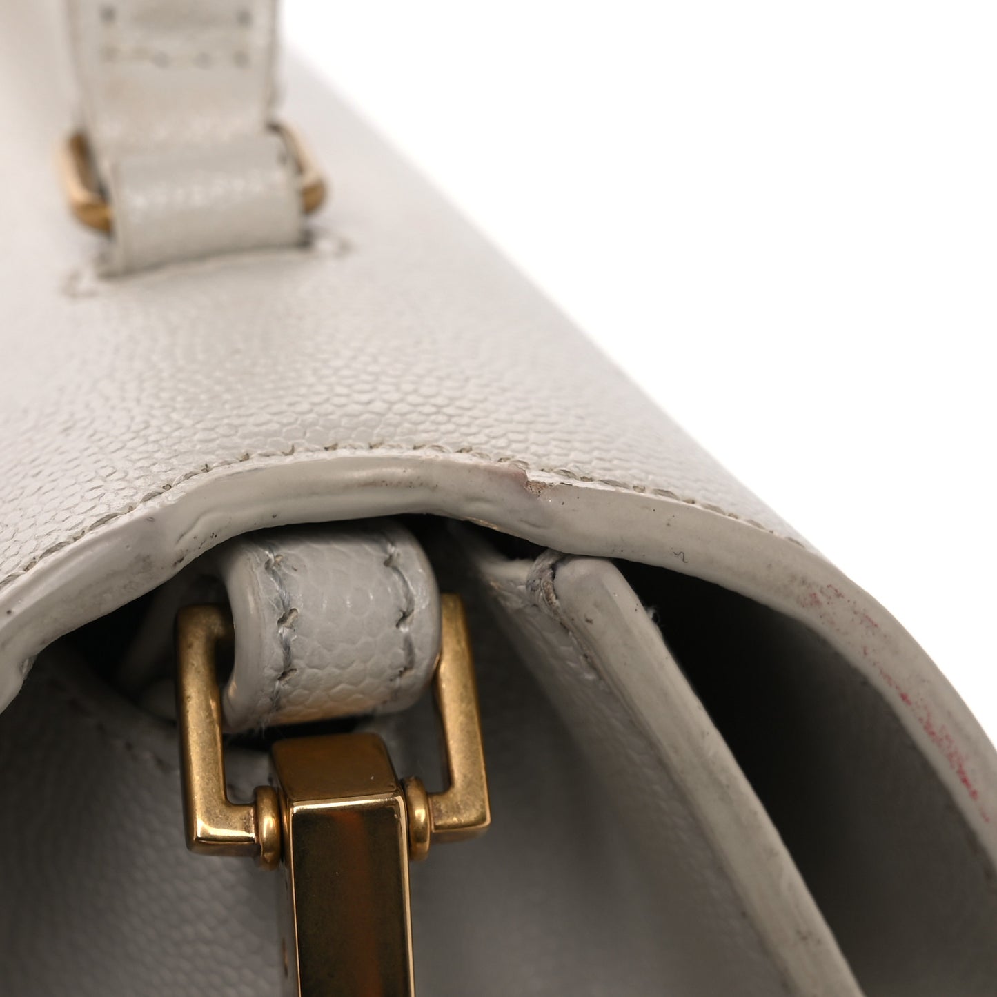 Grain de Poudre Medium Classic Monogram Cassandra Top Handle Crema Soft Rouge Legion