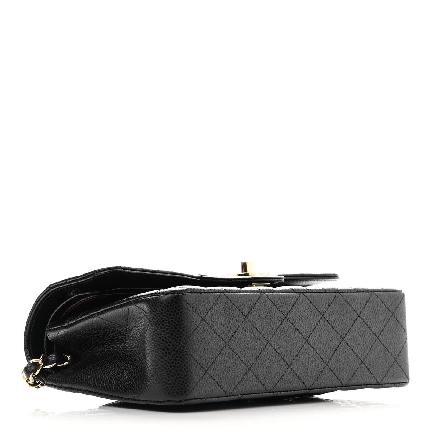 Caviar Quilted Small Double Flap Black