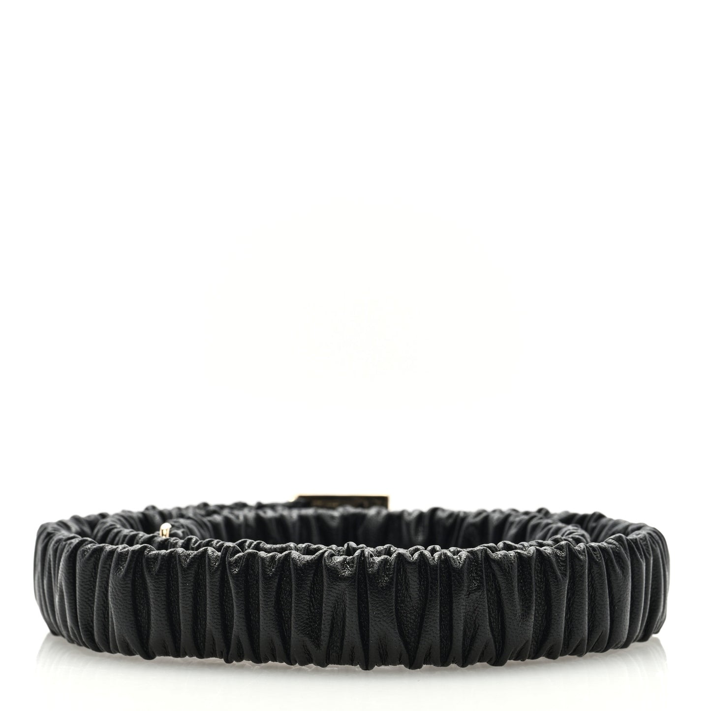 Lambskin Ruched CC Belt 90 36 Black