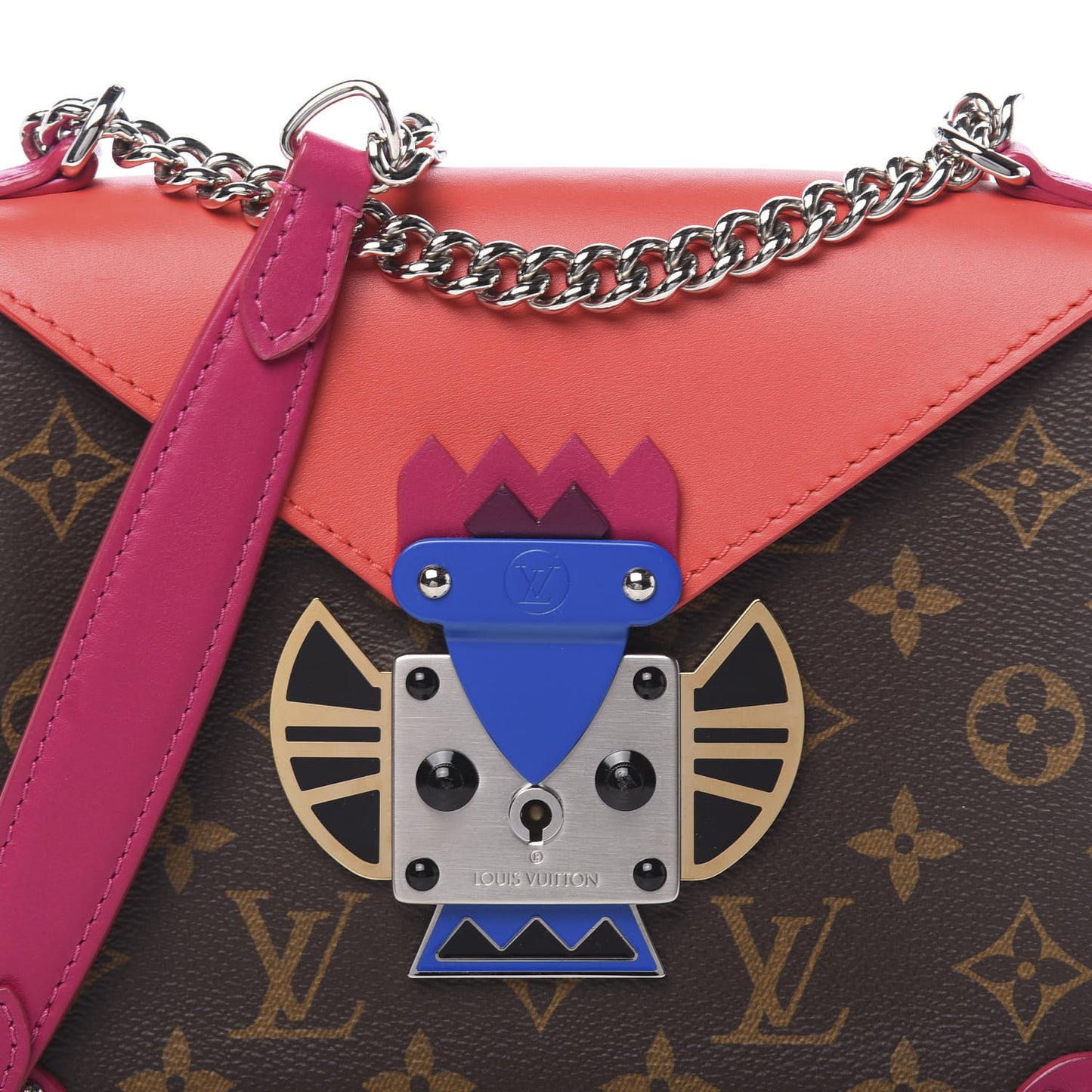 Monogram Tribal Mask Pochette PM Rouge