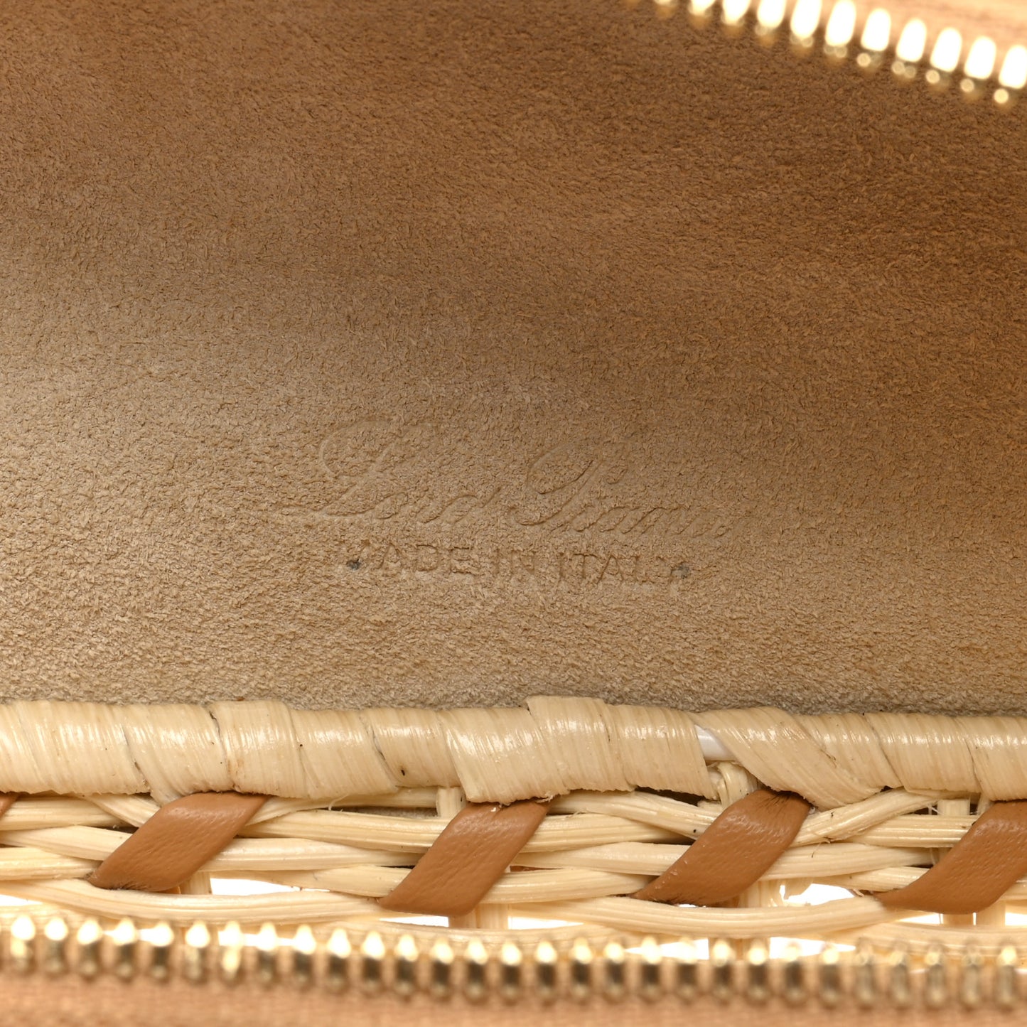 Wicker Calfskin L19 Extra Pocket Pouch Natural