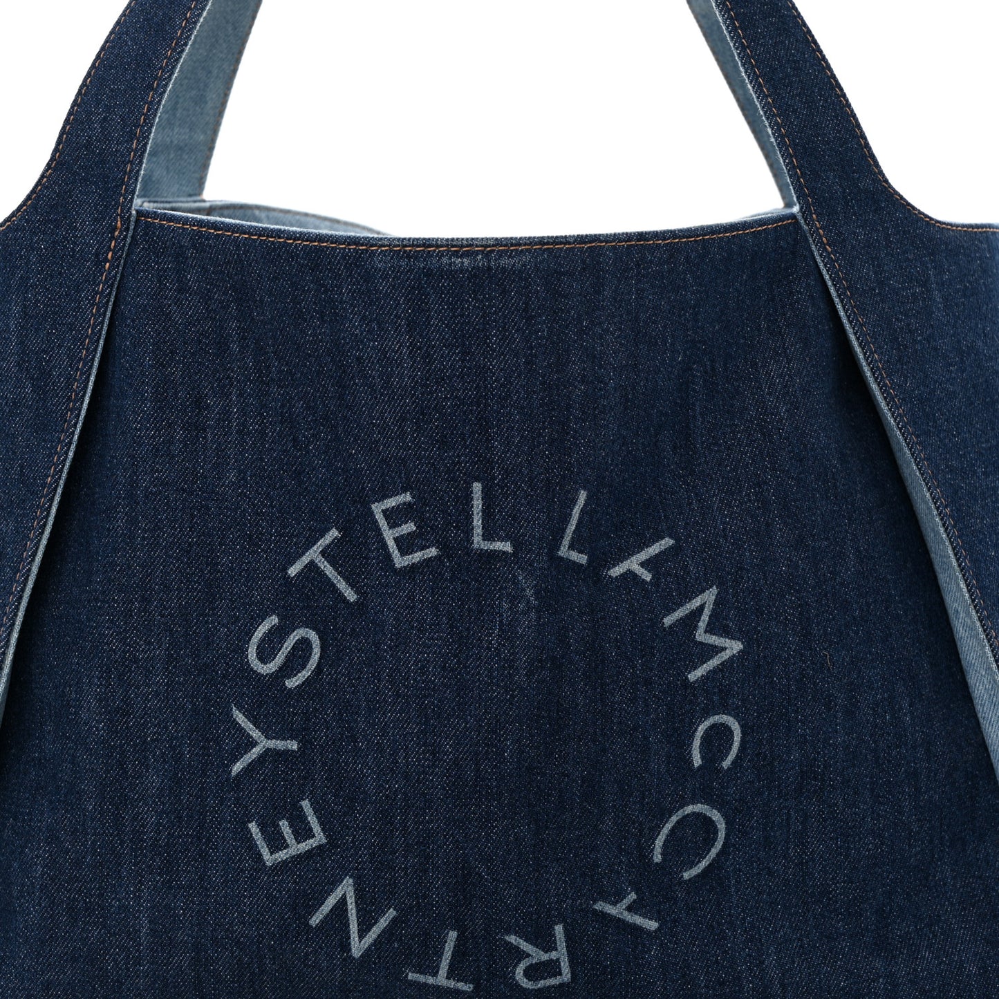 Denim East West Perforated Tote Blue