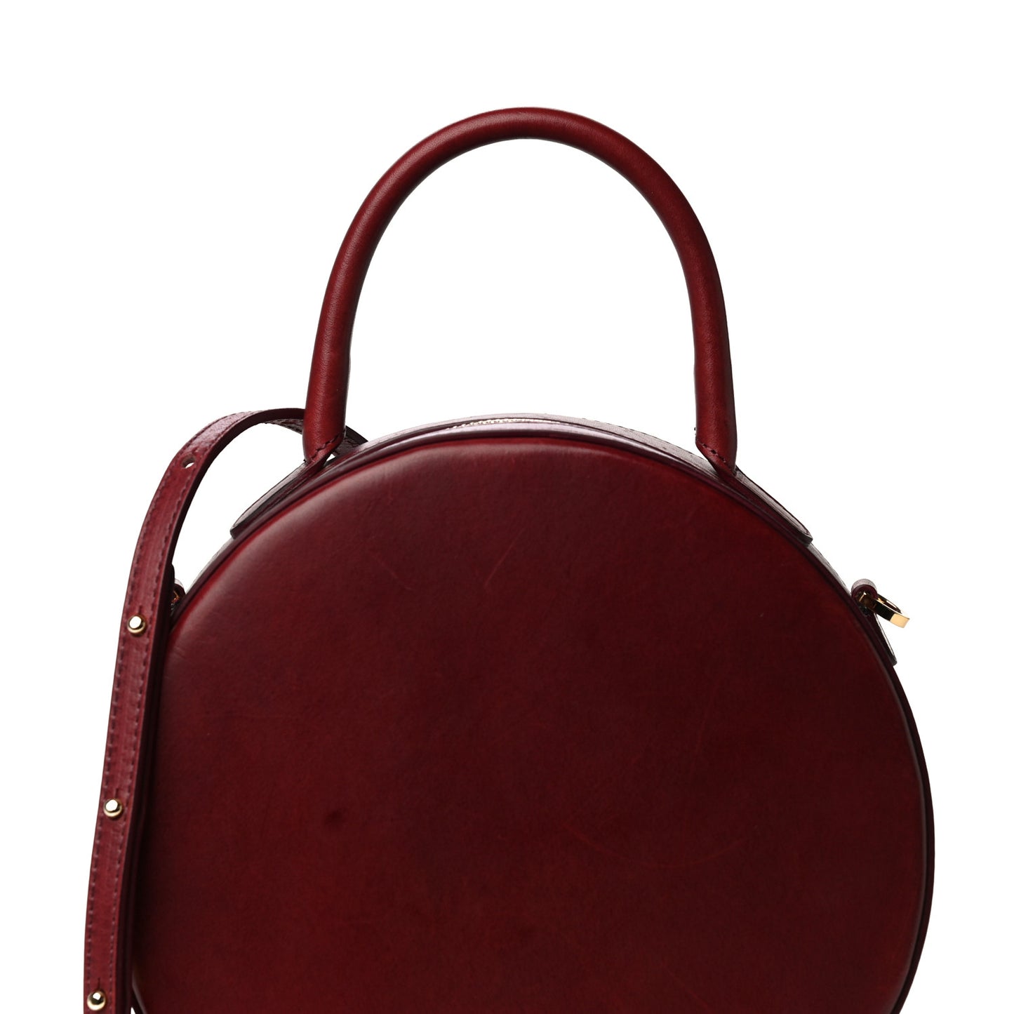 Calfskin Circle Crossbody Bag Burgundy