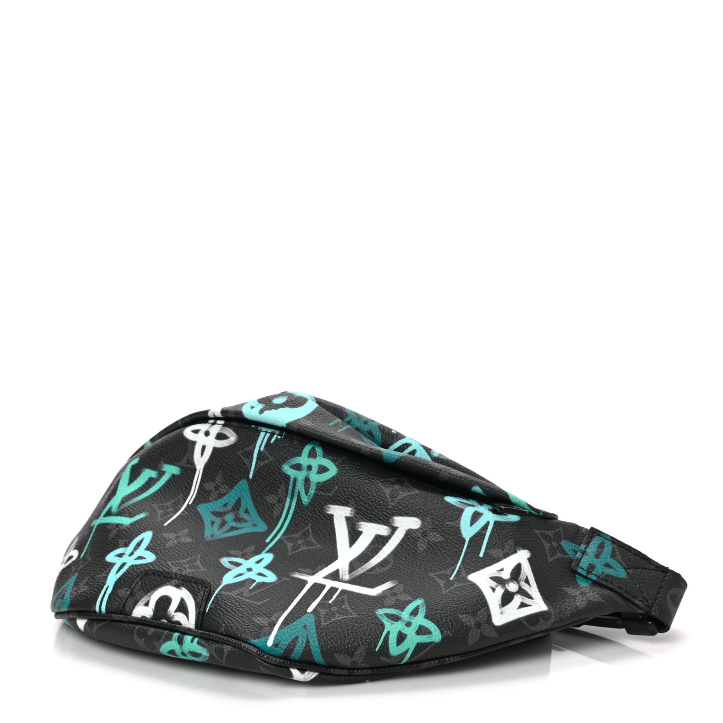 Monogram Eclipse LV Graffiti Discovery Bumbag Green Lights