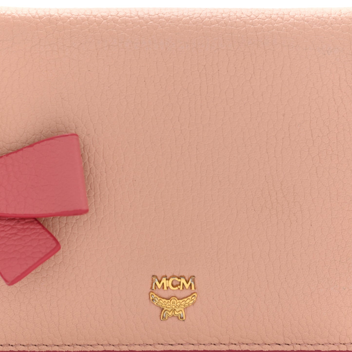 Grained Calfskin Mina Mini Wallet Pink Blush