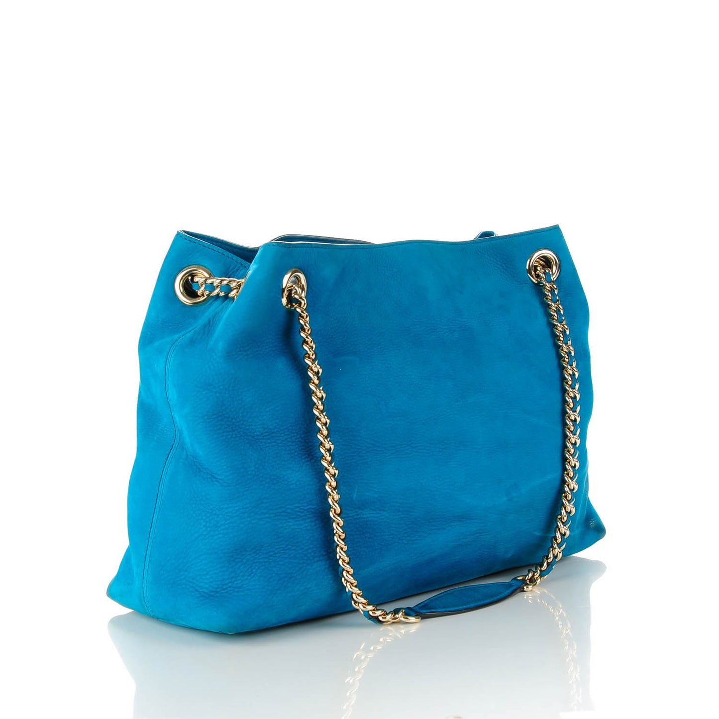 Vitello Range Medium Soho Chain Shoulder Bag Deep Cobalt