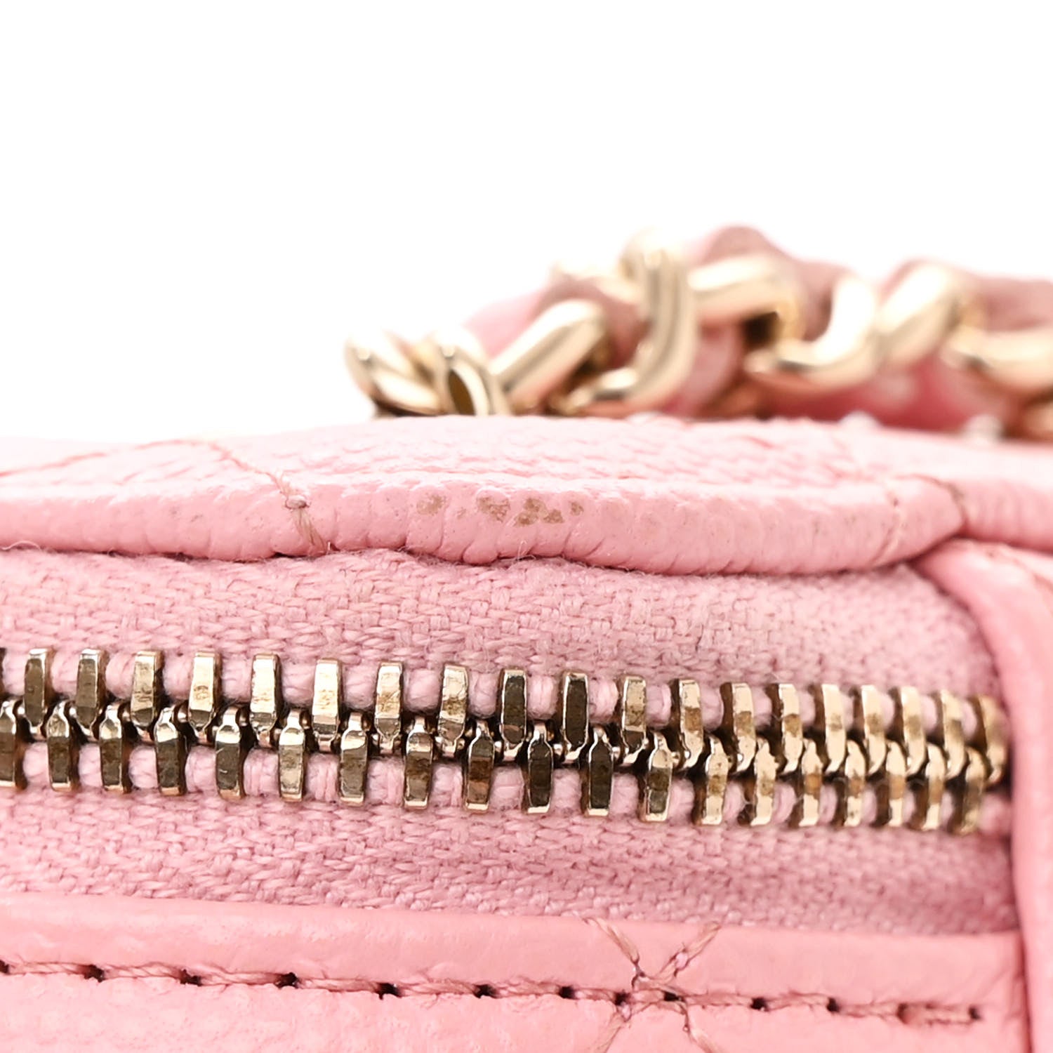 Chanel Caviar Quilted Small Vertical Coco Beauty Vanity Case With Chain Pink 11 of 13