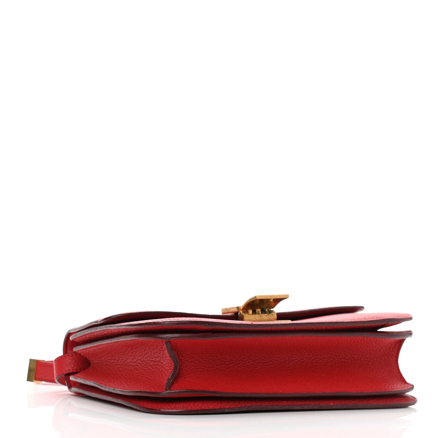 Goatskin Medium Classic Box Flap Bag Carmin