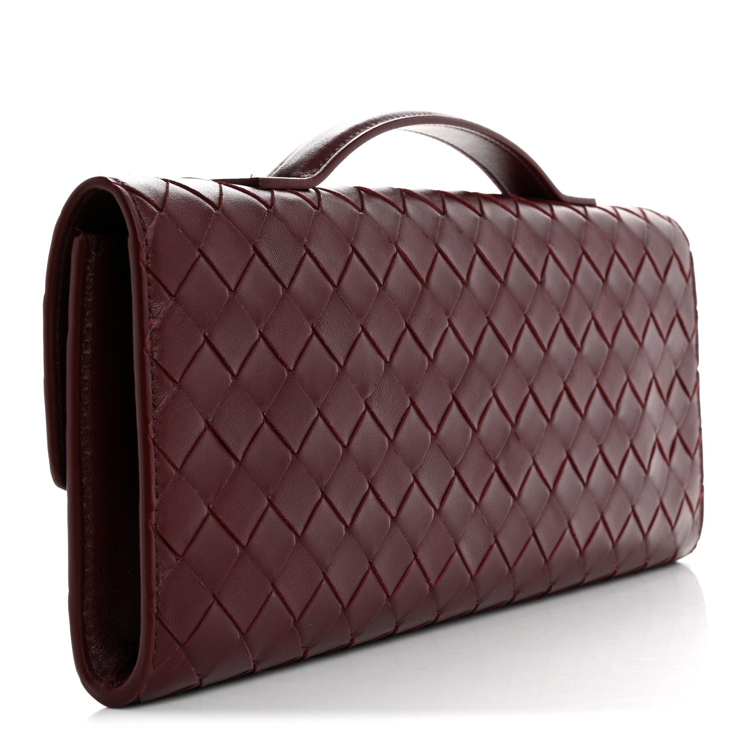Bottega Veneta Nappa Intrecciato Long Andiamo Top Handle Clutch Barolo 3 of 8