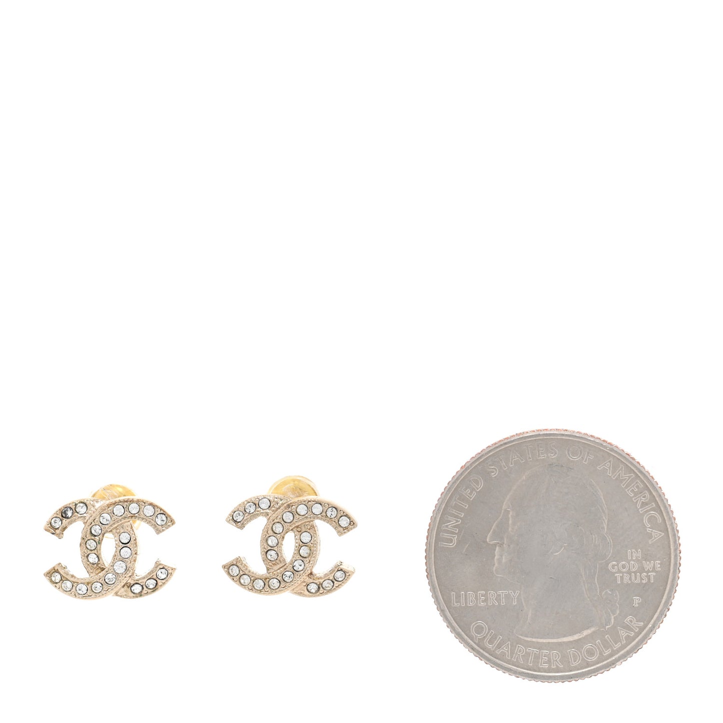 Crystal CC Earrings Gold