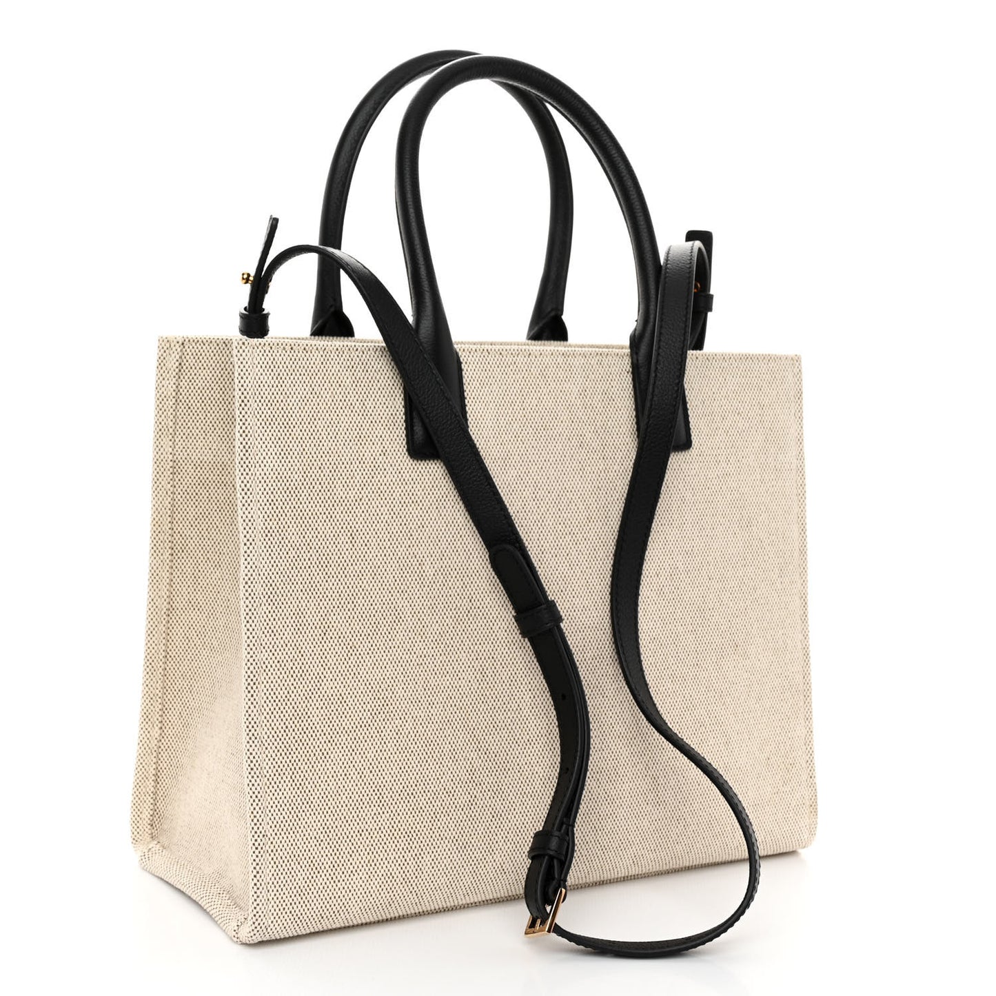 Canvas Calfskin La Medusa Small Tote Beige