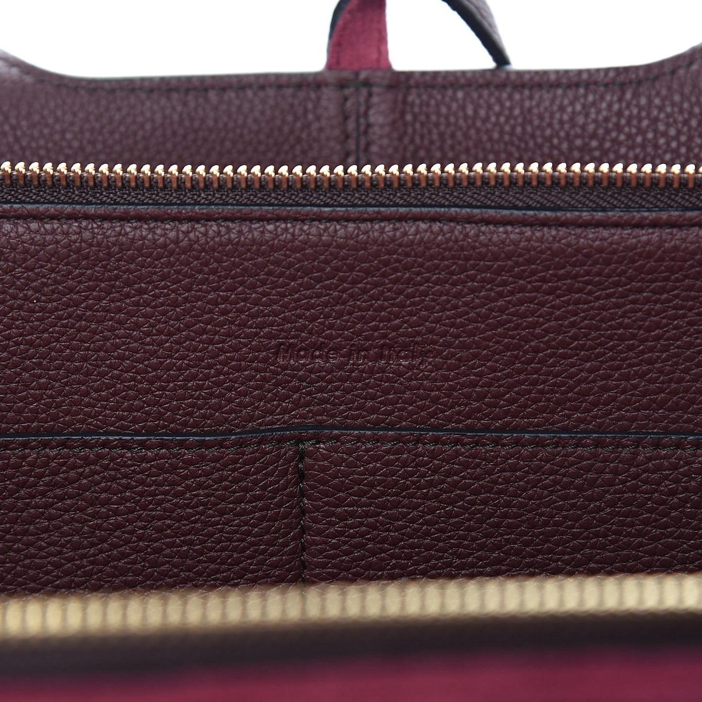 Baby Grained Calfskin Small Tri-Fold Bag Burgundy
