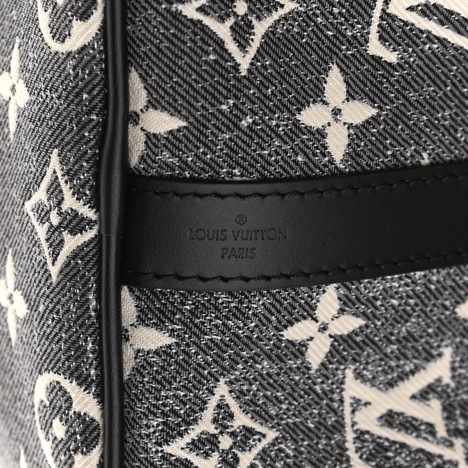 Louis Vuitton Denim Monogram Jacquard Speedy Bandouliere 25 Black 7 of 9