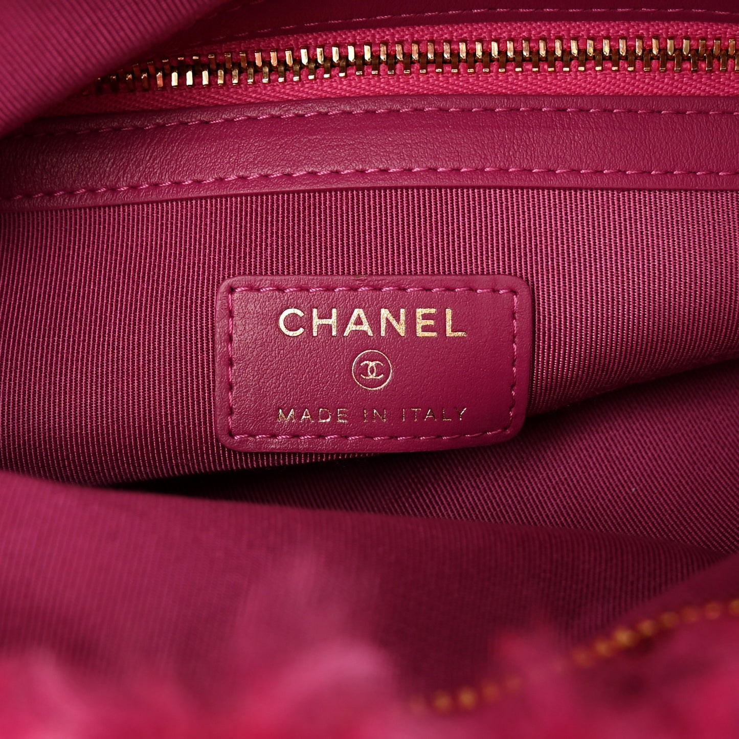 Shearling Sheepskin Large Chanel 19 Cosmetic Case Pink