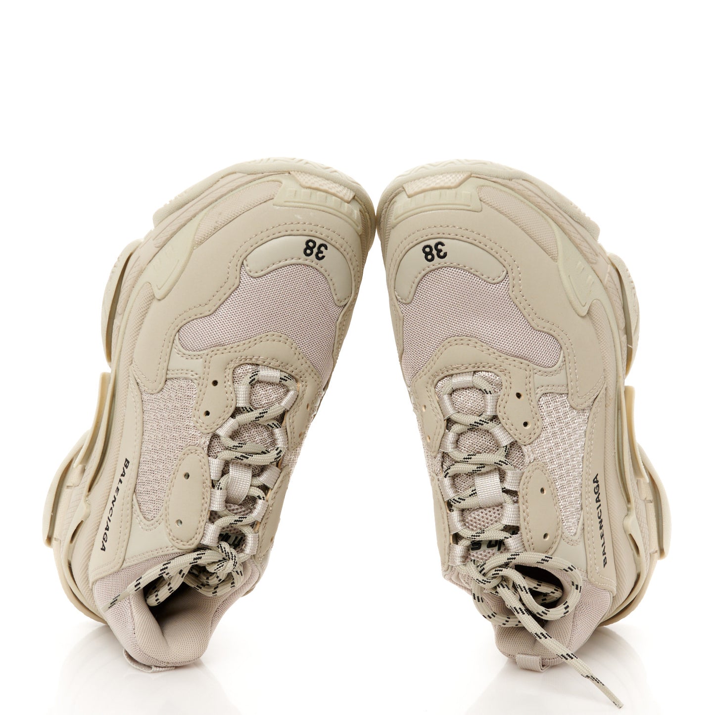Fabric Mesh Womens Triple S Sneakers 38 Beige