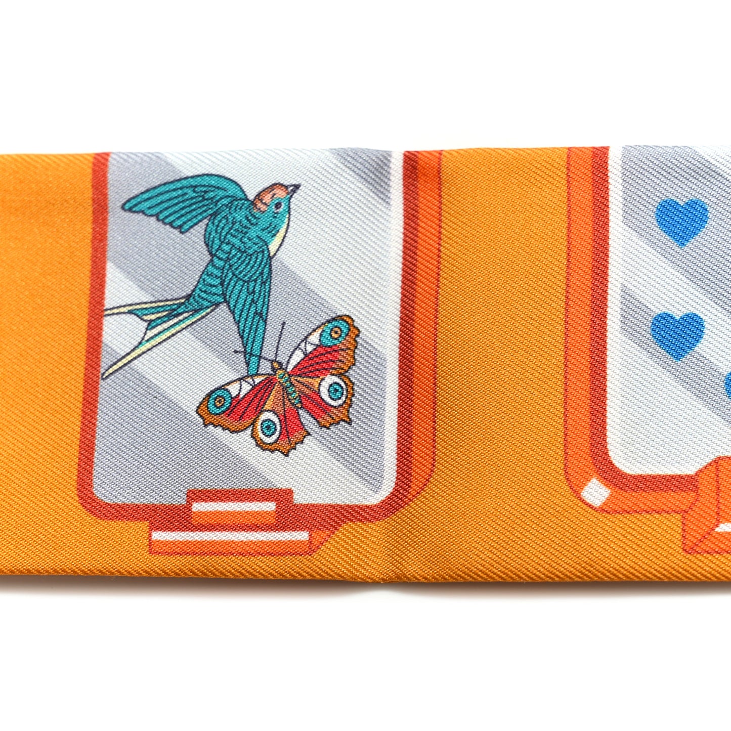 Silk Hermes Story Twilly Mangue Gris Multicolor
