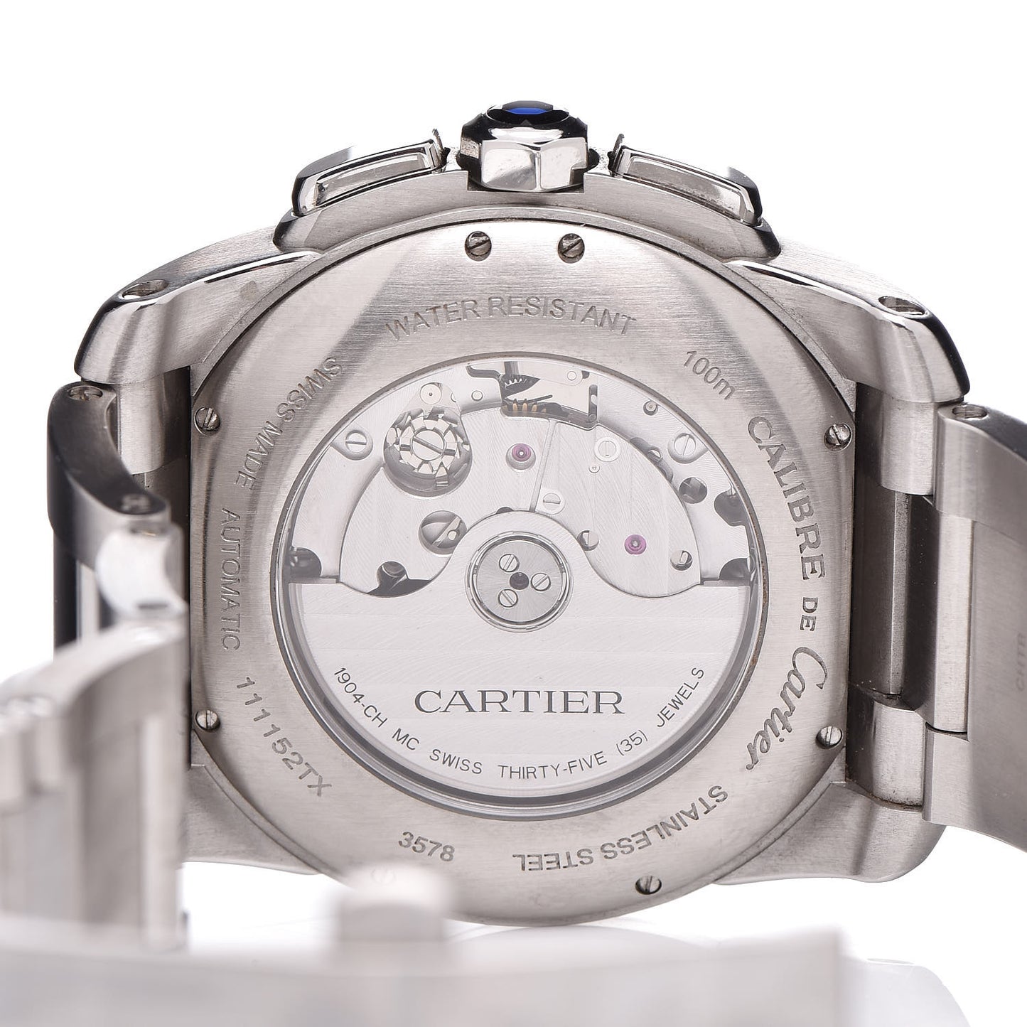 Stainless Steel 42mm Calibre de Cartier Chronograph Automatic Watch