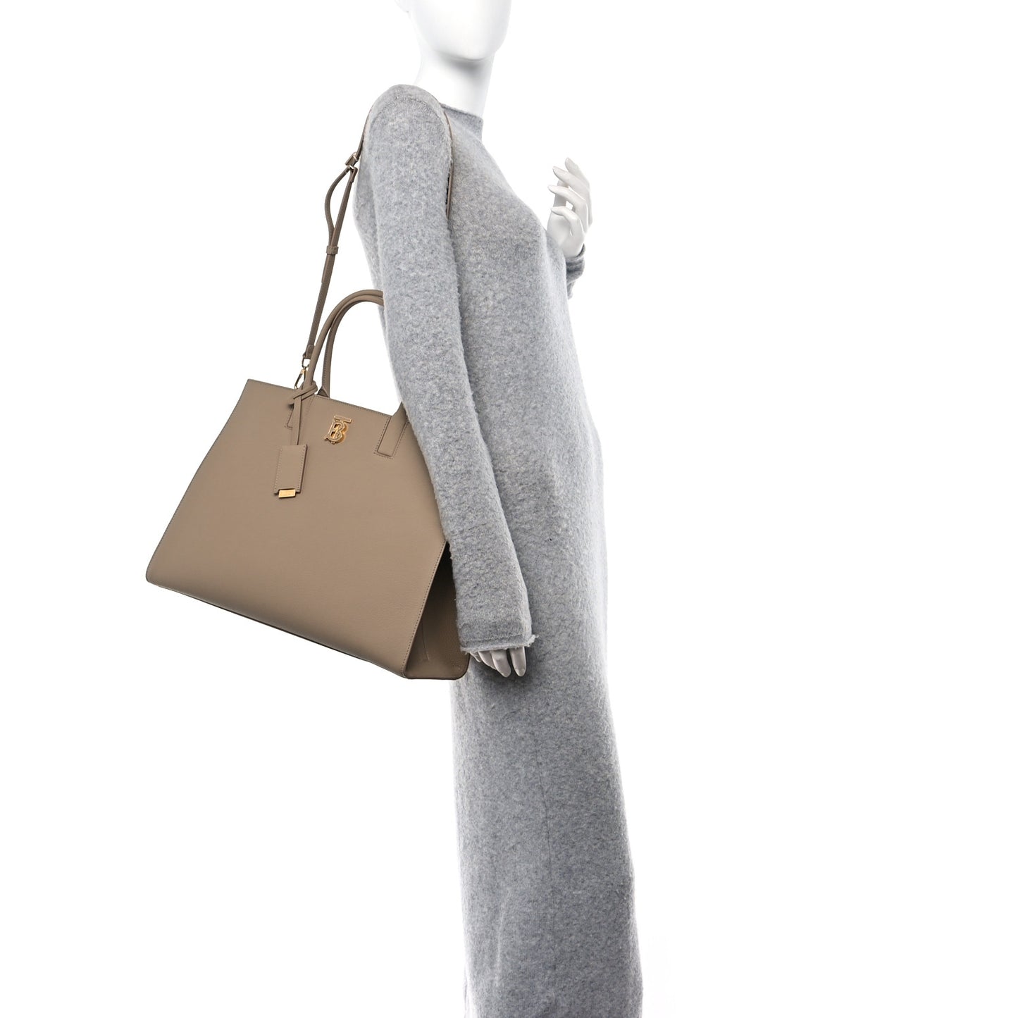 Grained Calfskin Medium Frances Tote Oat Beige