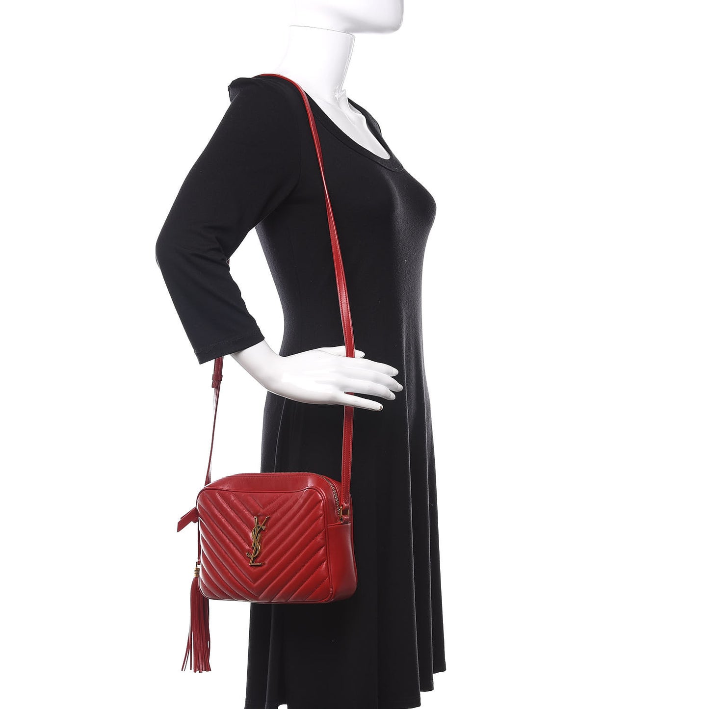 Calfskin Matelasse Monogram Lou Camera Bag Red