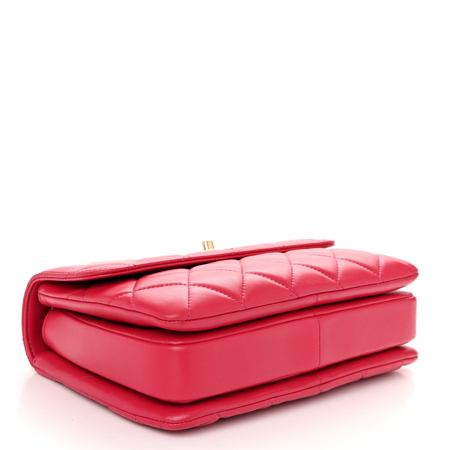 Lambskin Quilted Small Trendy CC Flap Dual Handle Bag Dark Pink