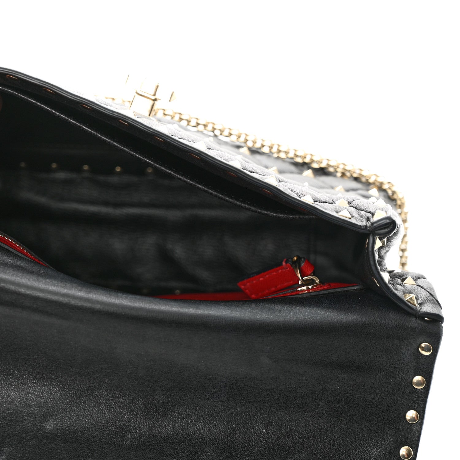 Valentino Garavani Lambskin Medium Rockstud Spike Shoulder Bag Black 5 of 11
