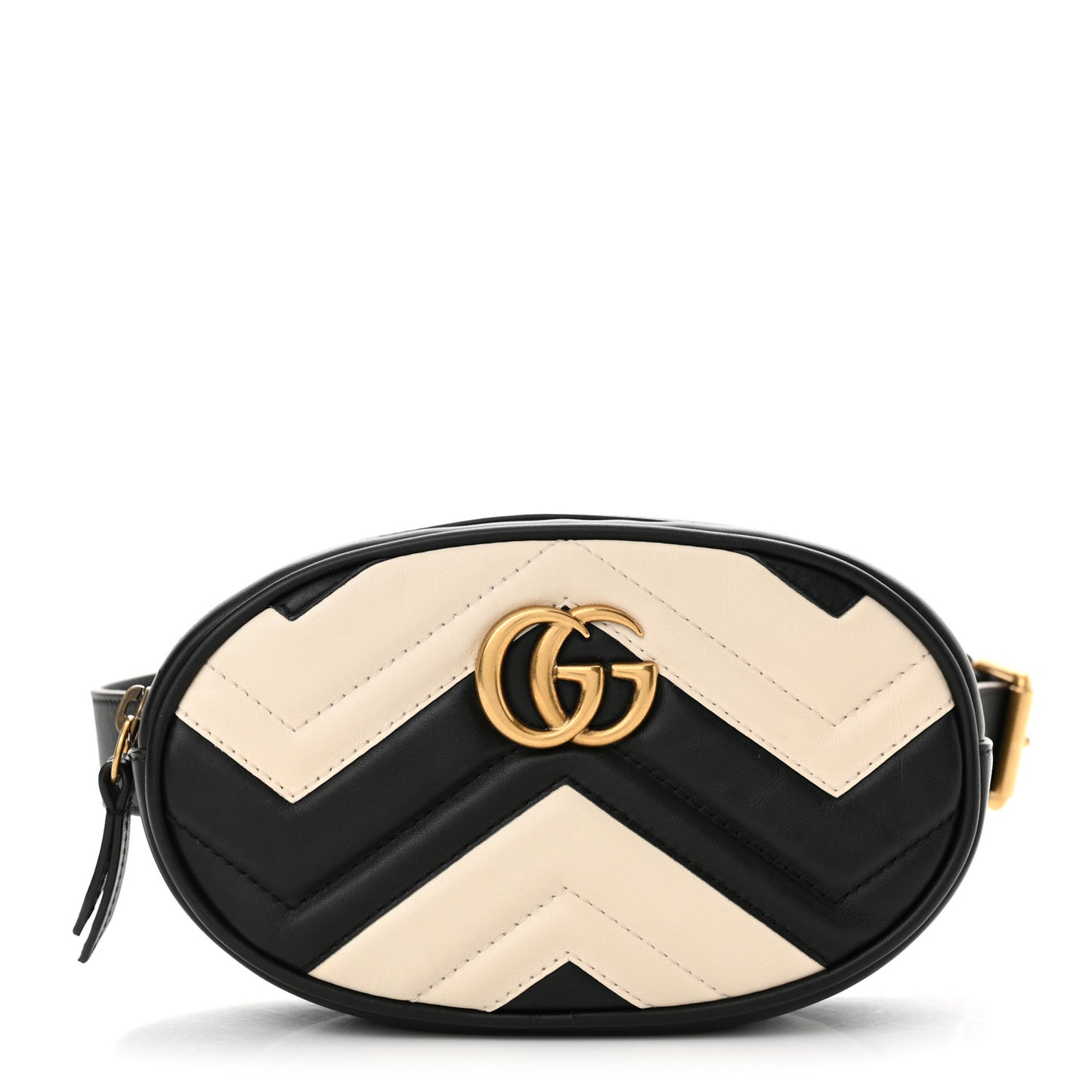 Calfskin Matelasse GG Marmont Belt Bag 75 30 Black White
