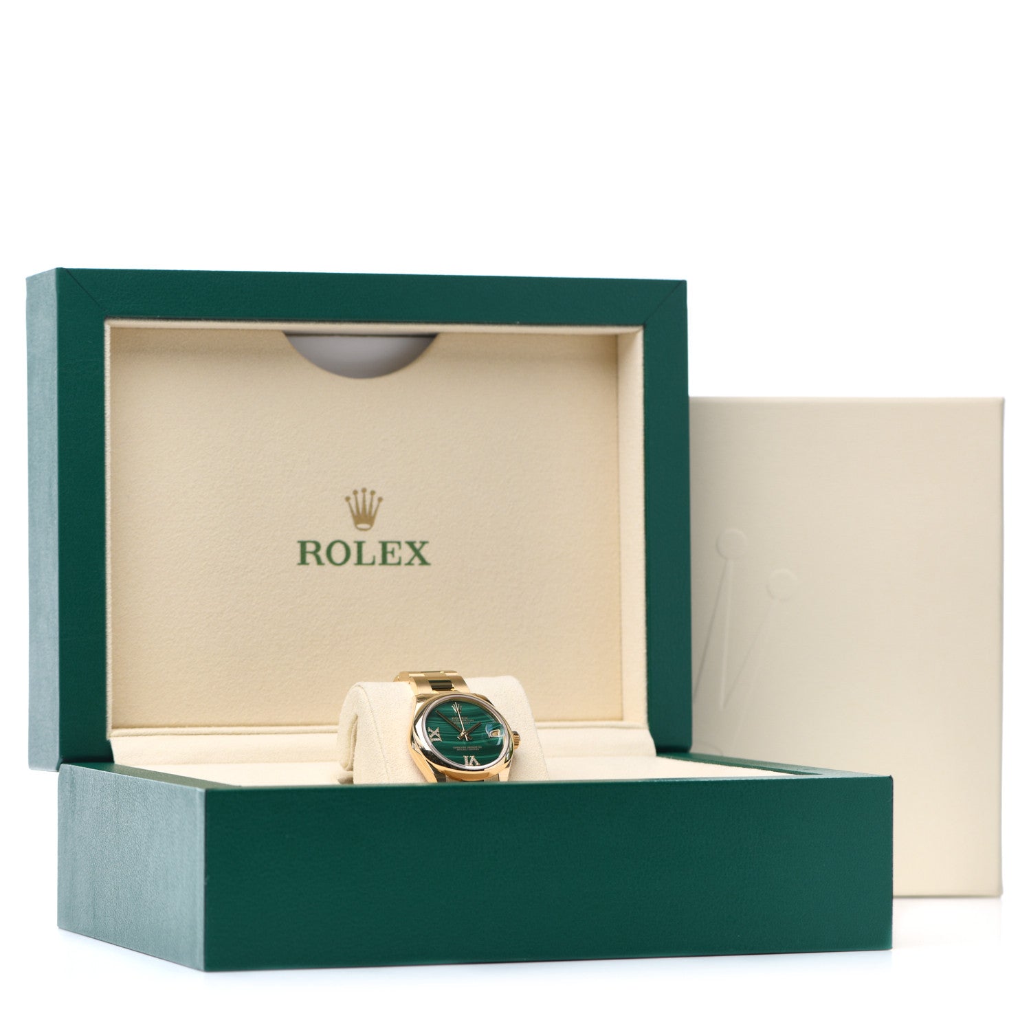 Rolex 18K Yellow Gold Diamond Malachite 31mm Oyster Perpetual Datejust Watch 278248 6 of 6