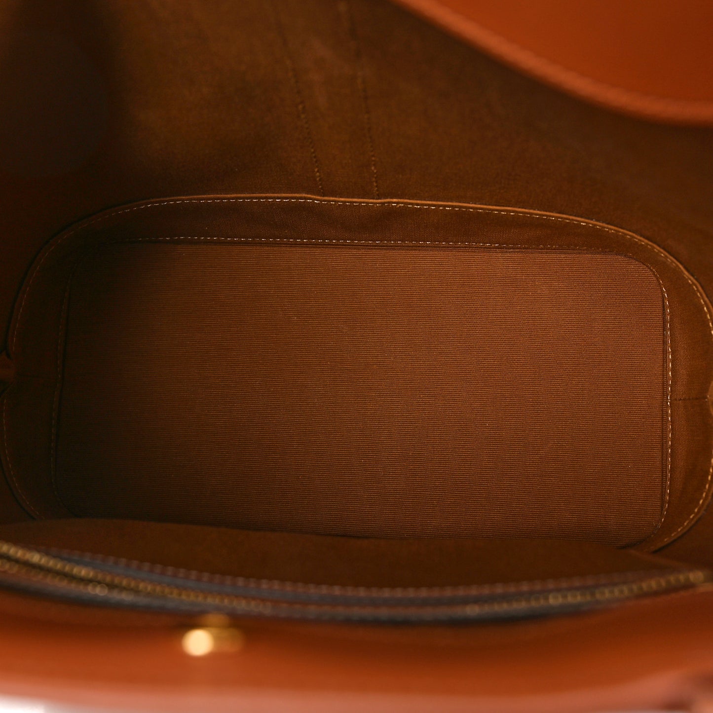 Triomphe Canvas Calfskin Small Cabas Bag Tan
