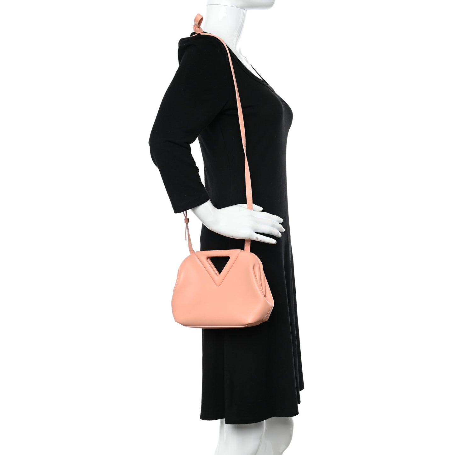 Calfskin Small The Point Triangle Bag Peachy