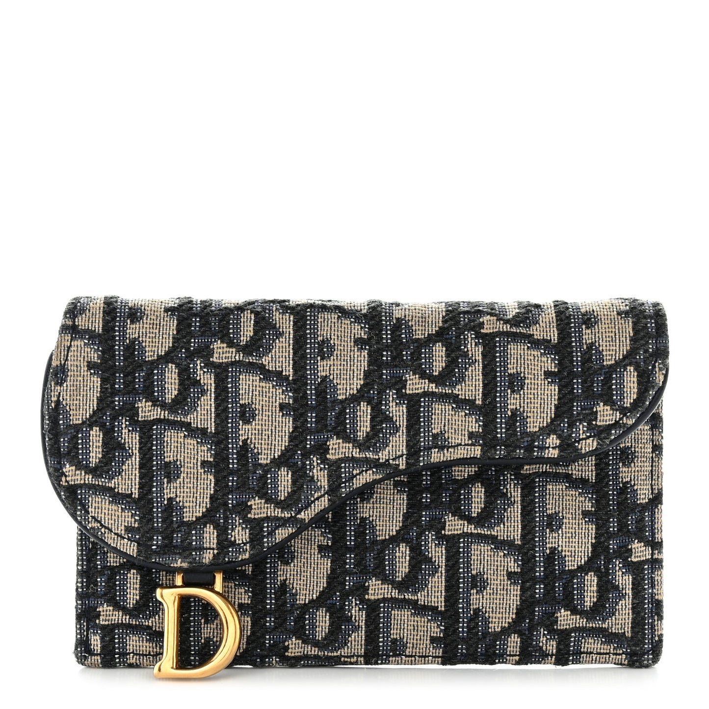 Oblique Saddle Cosmos Zipped Card Holder Blue