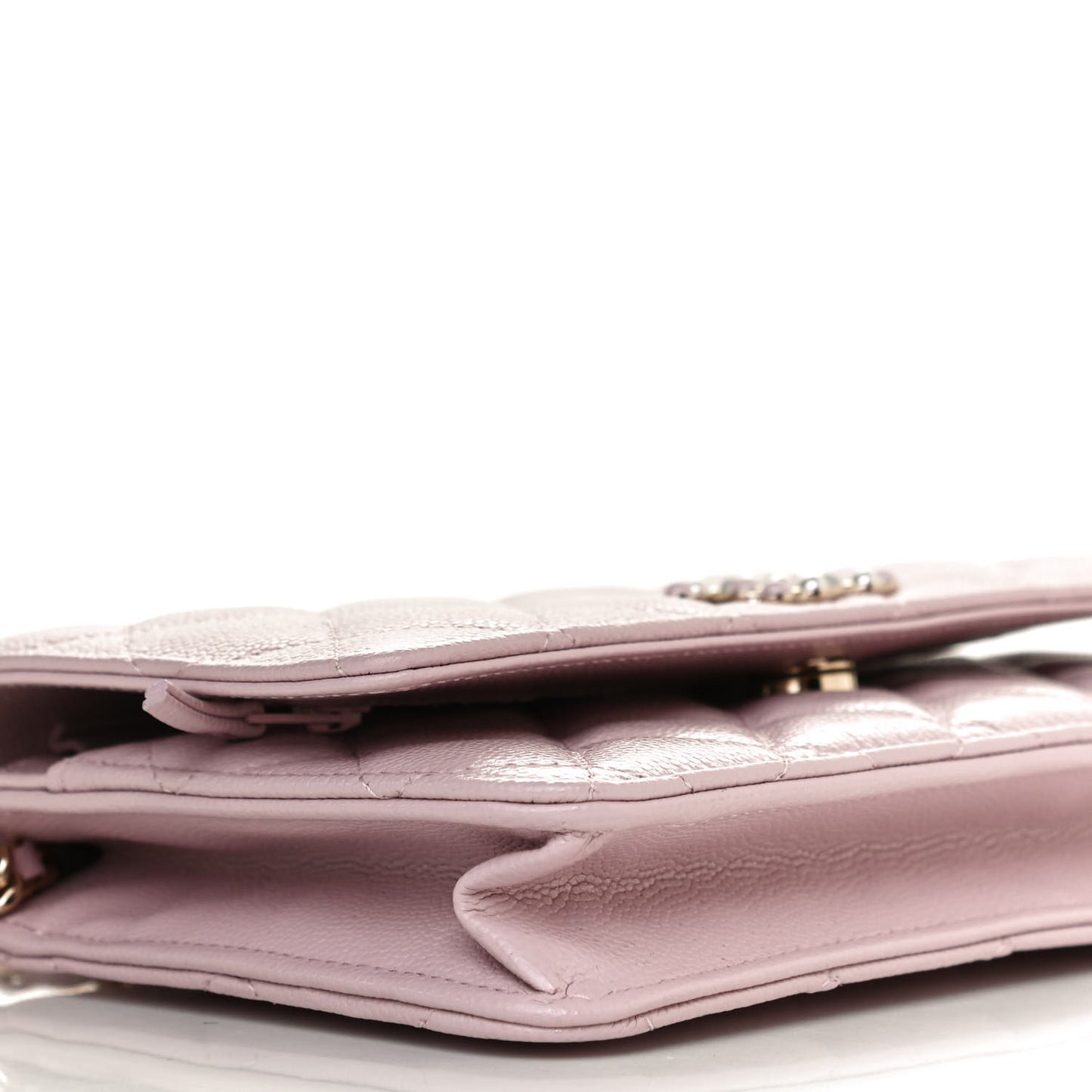 Caviar Quilted Coco Candy Wallet On Chain WOC Light Pink