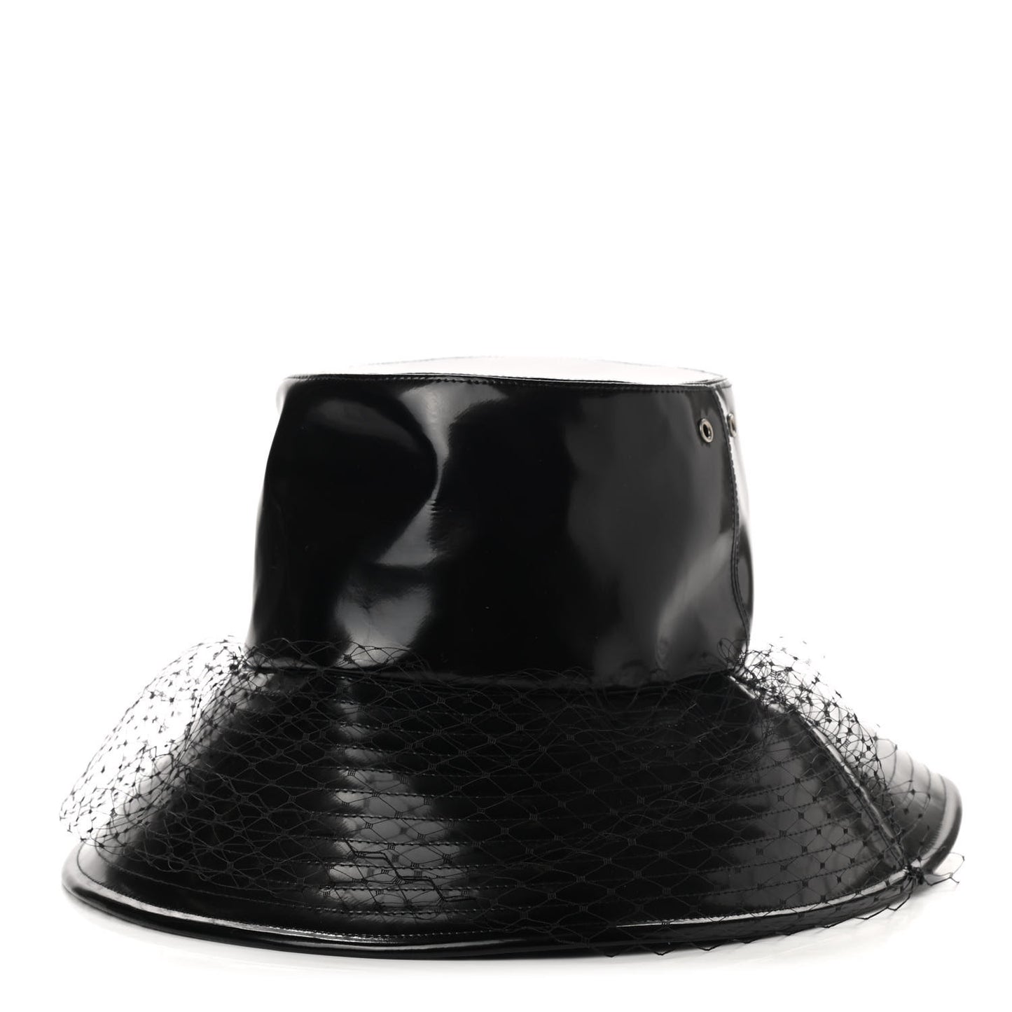 Patent Teddy-D Bob Bucket Hat with Veil 56 Black