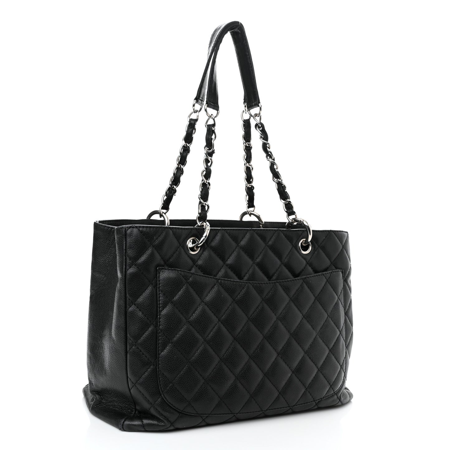Caviar Quilted Grand Shopping Tote GST Black